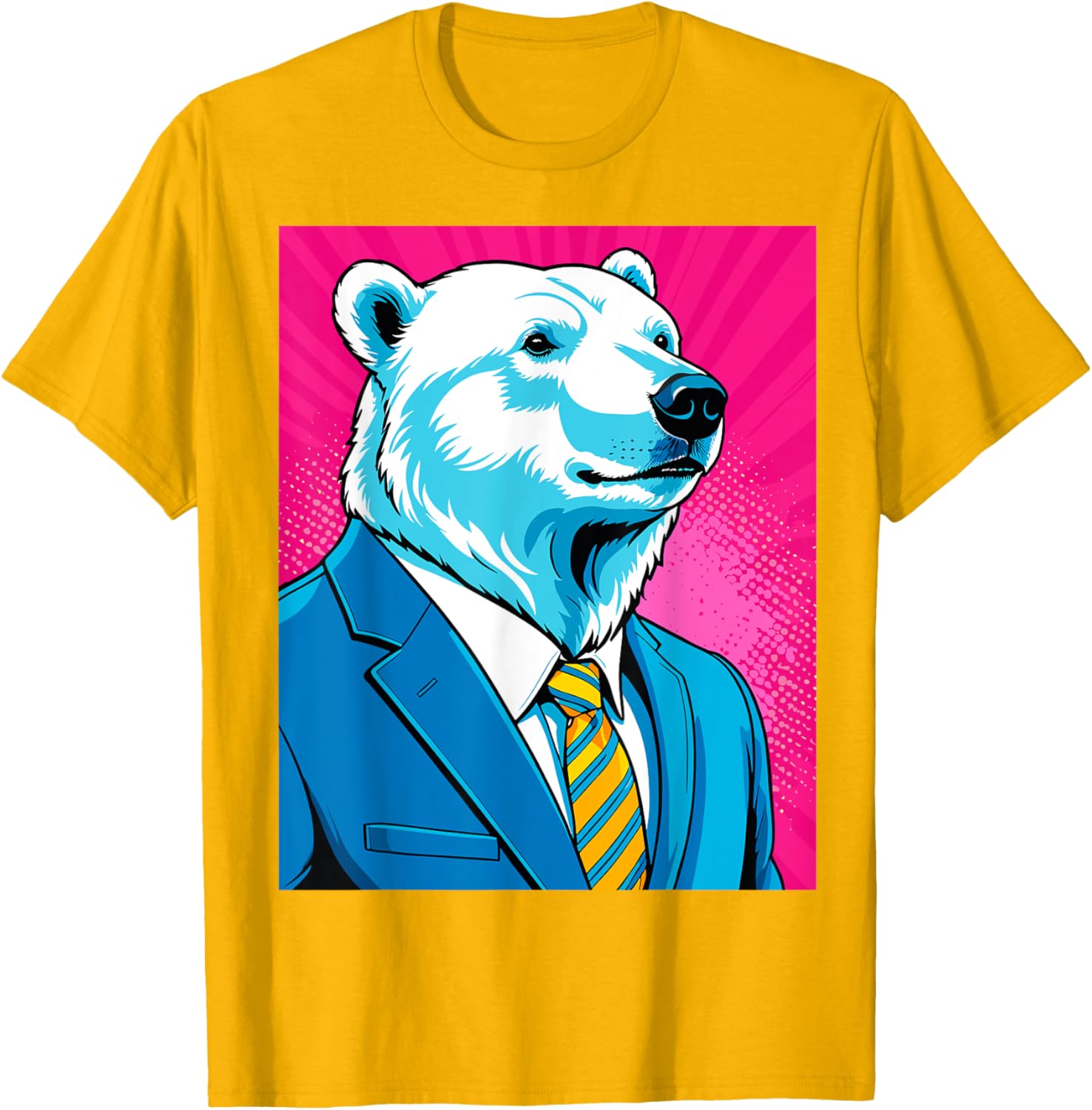 Pop Art Polar Bear in Suit T-Shirt for Fun and Unique Fashion - 17