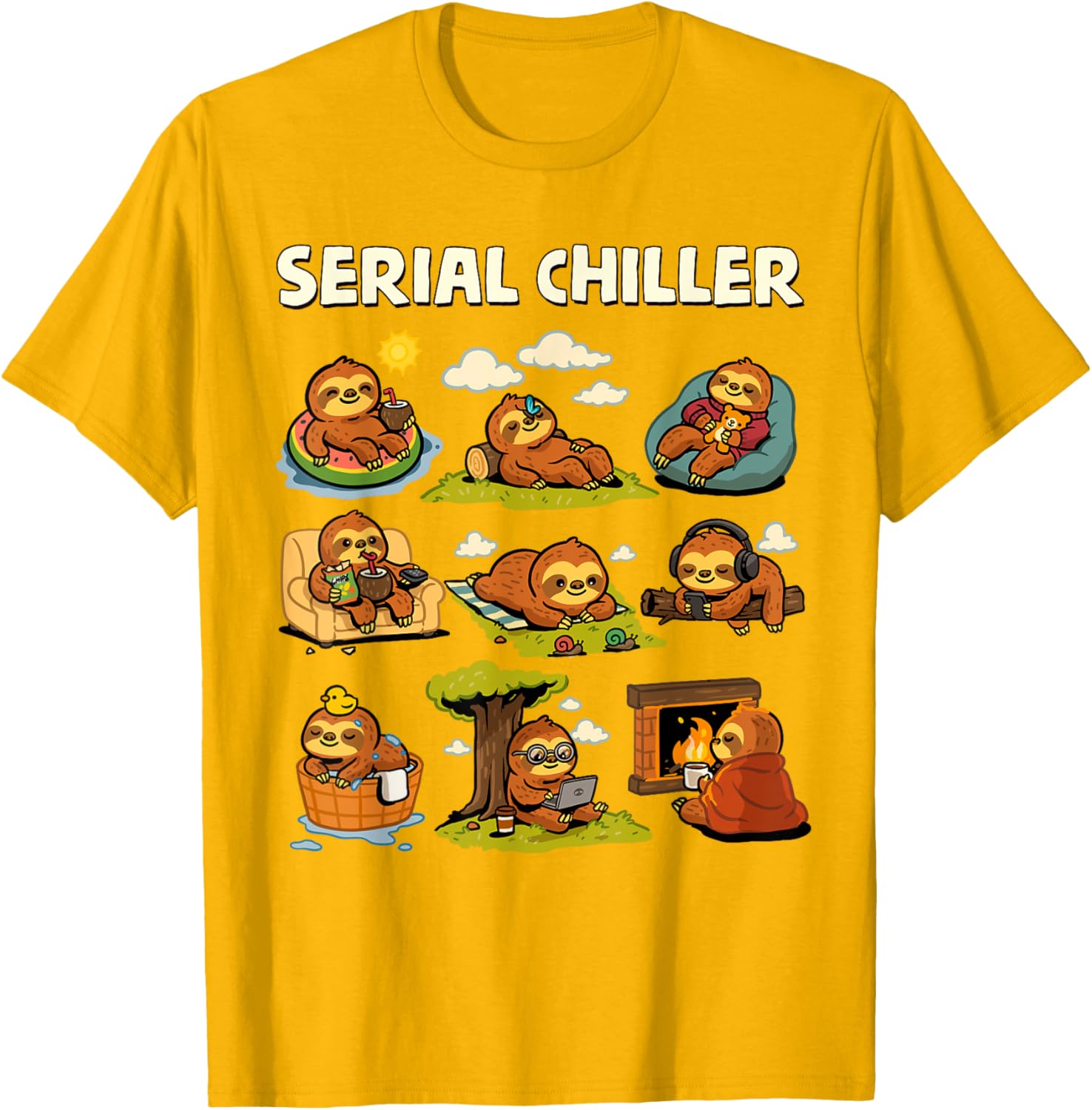 Serial Sloth Chiller T-Shirt for Relaxed Retirement and Lazy Days - 11