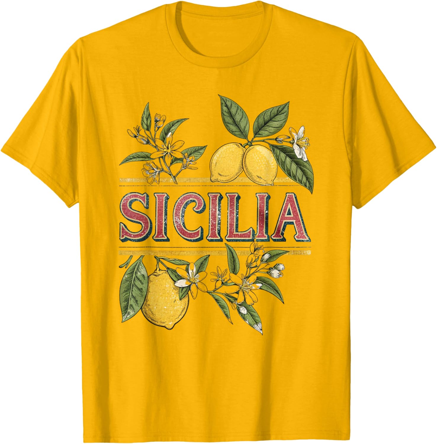Sicilian Lemons Vintage T-Shirt | Italian Heritage Graphic Tee - 8