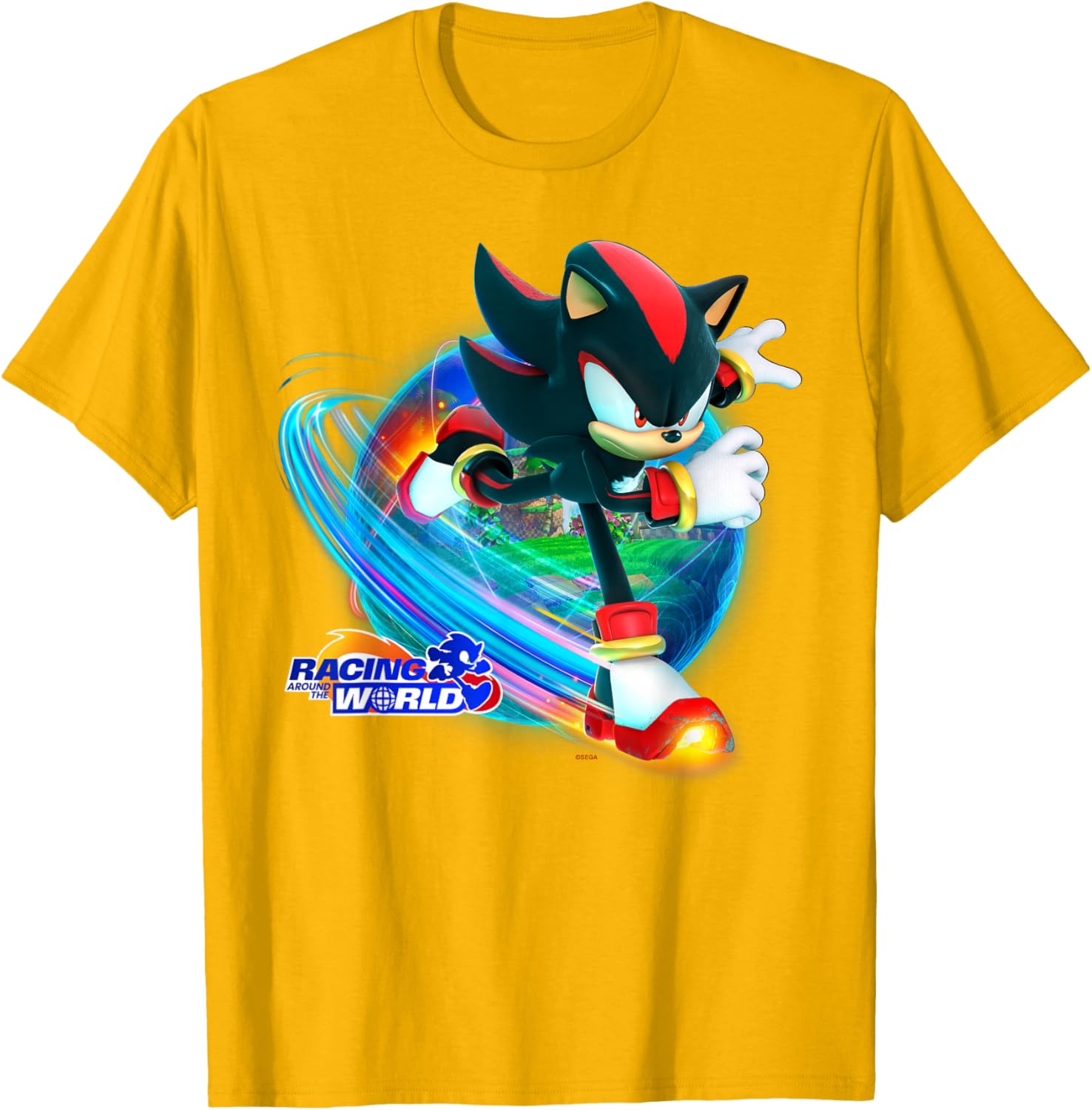 Sonic the Hedgehog Racing Around the World Shadow T-Shirt for Fans - 14