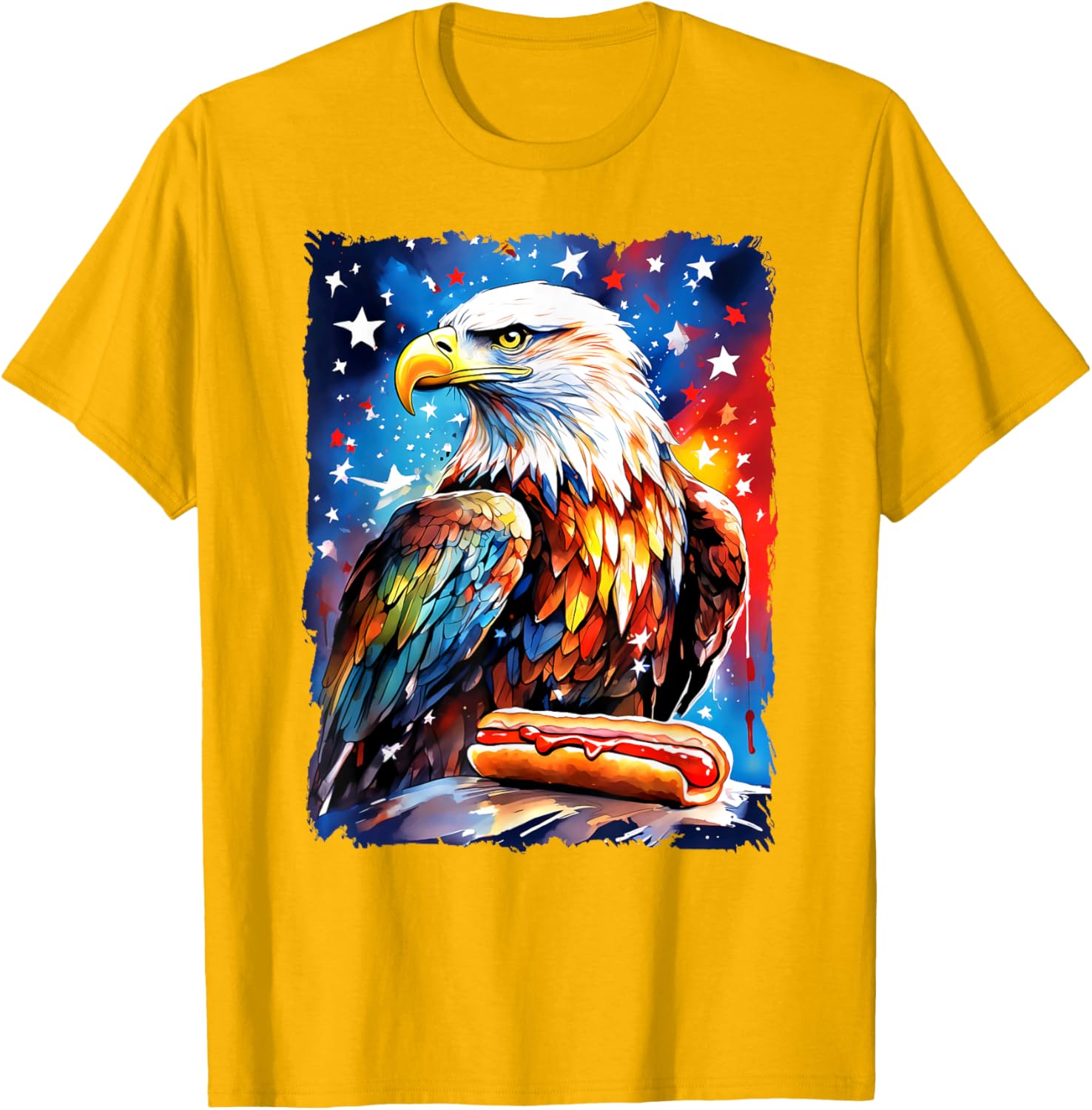 Patriotic 4th of July T-Shirt with Hotdog and Eagle Design for All Ages - 26