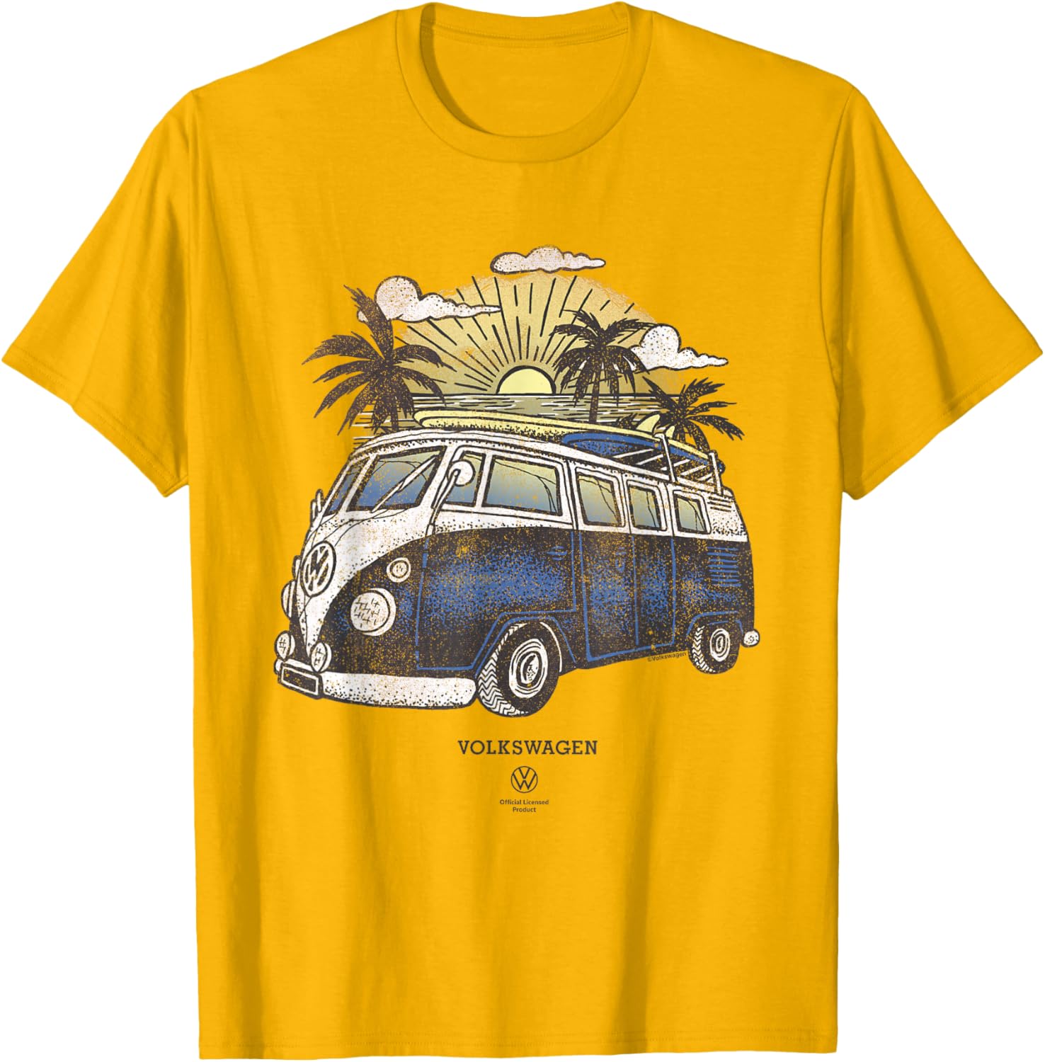 Volkswagen Type 2 T1 Campervan Beach Sketch T-Shirt for Adventure Lovers - 3