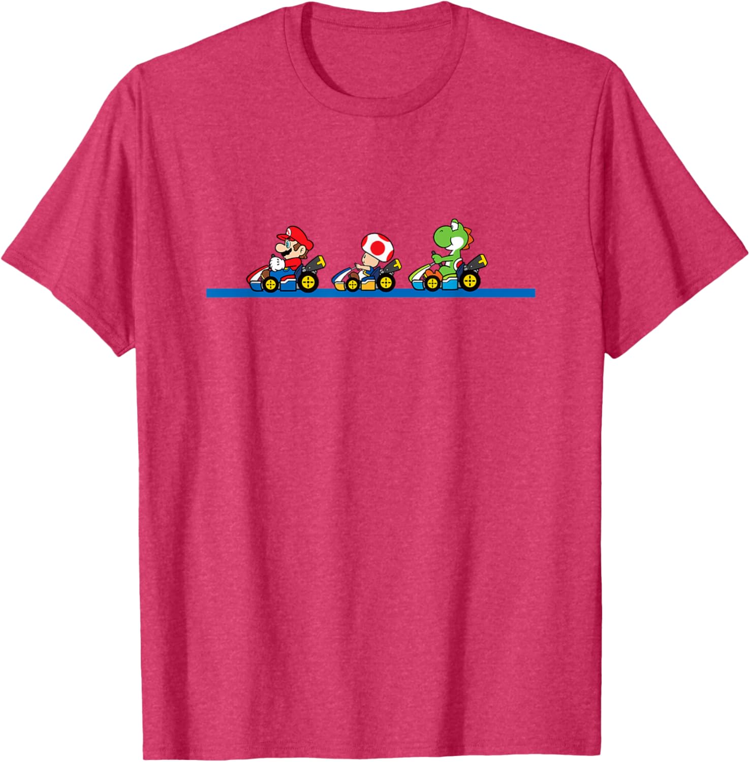 Vintage Mario Kart T-Shirt featuring Yoshi, Toad, and Mario Racing Fun - 15
