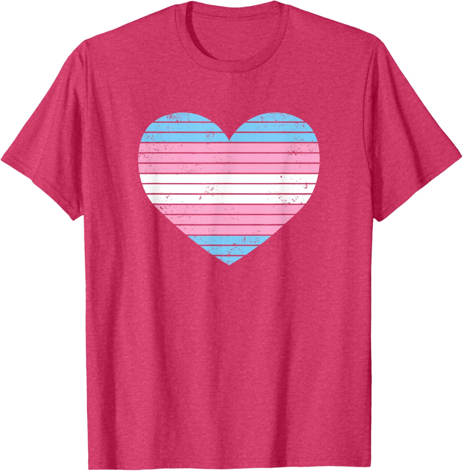 Vintage Heart Transgender Gay Pride Flag T-Shirt for LGBTQIA Supporters - 17