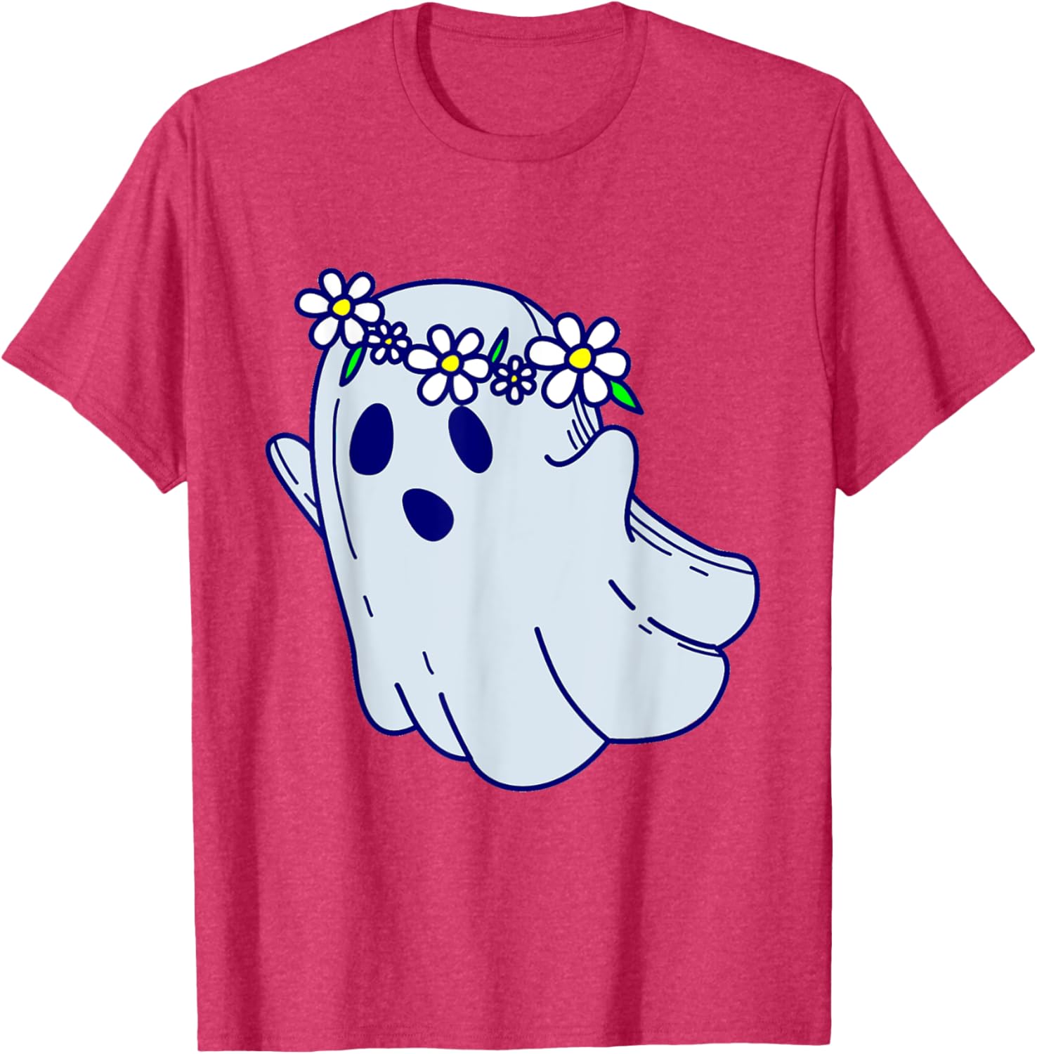 Groovy Halloween Ghost Boho Floral 1960s Goth T-Shirt for Spooky Style - 20