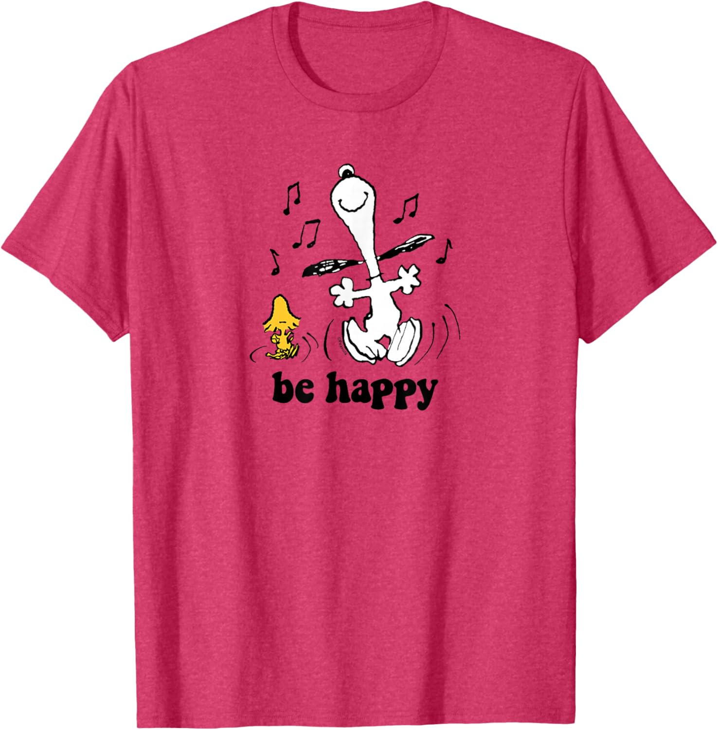 Peanuts Snoopy Woodstock Be Happy Dance T-Shirt Fun Graphic Tee - 12