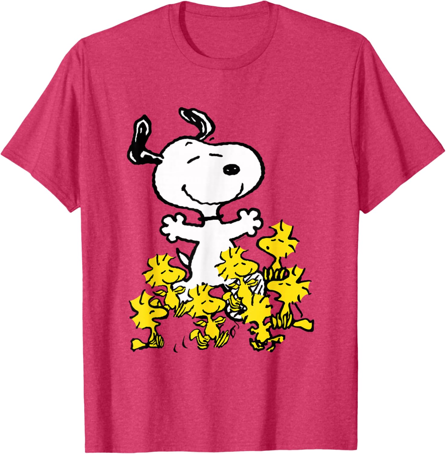 Peanuts Snoopy Chick Party Shirt Classic Fit Adult Black T-Shirt - 9
