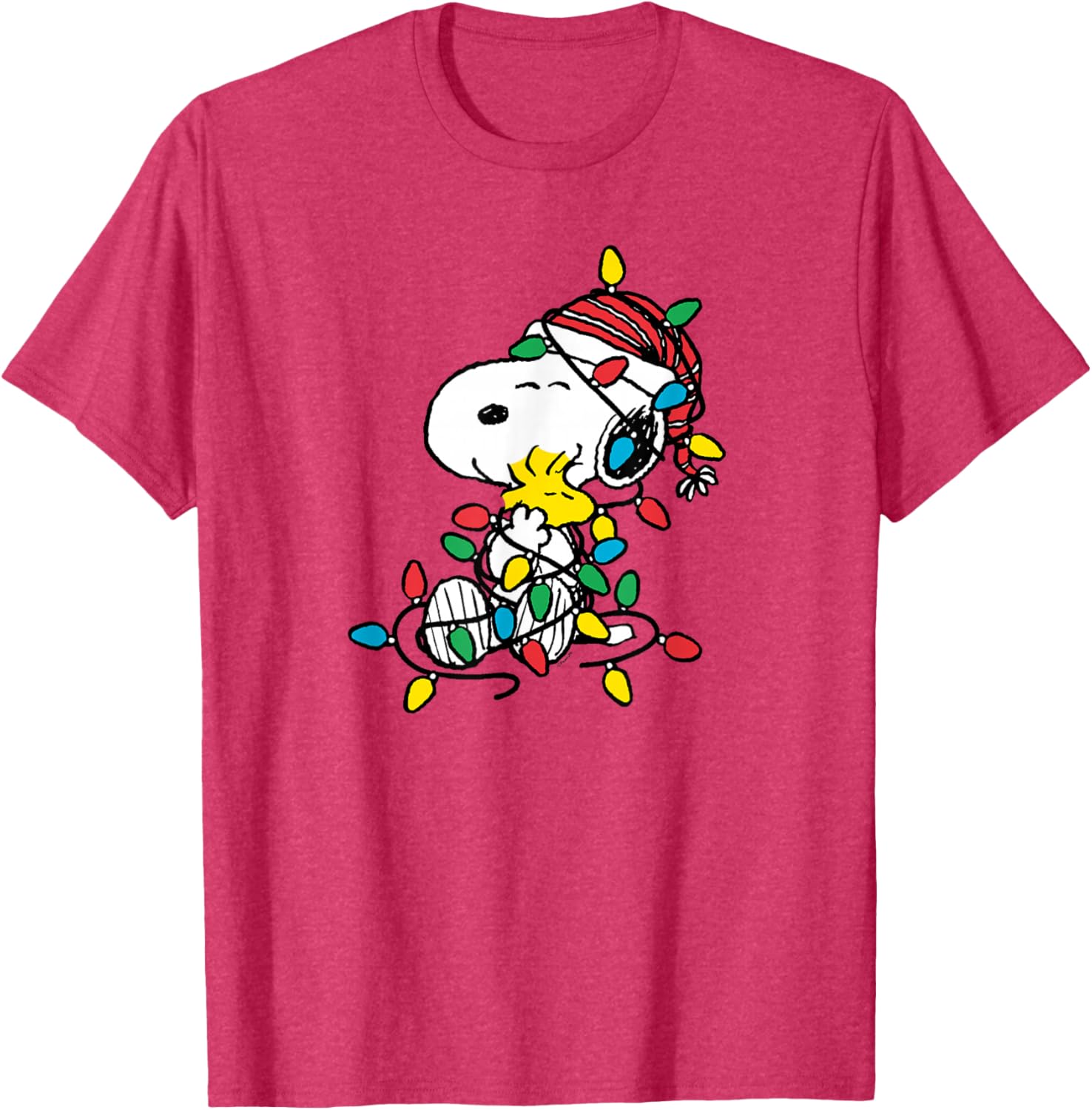 Peanuts Snoopy Woodstock Christmas Lights T-Shirt for Holiday Cheer - 2
