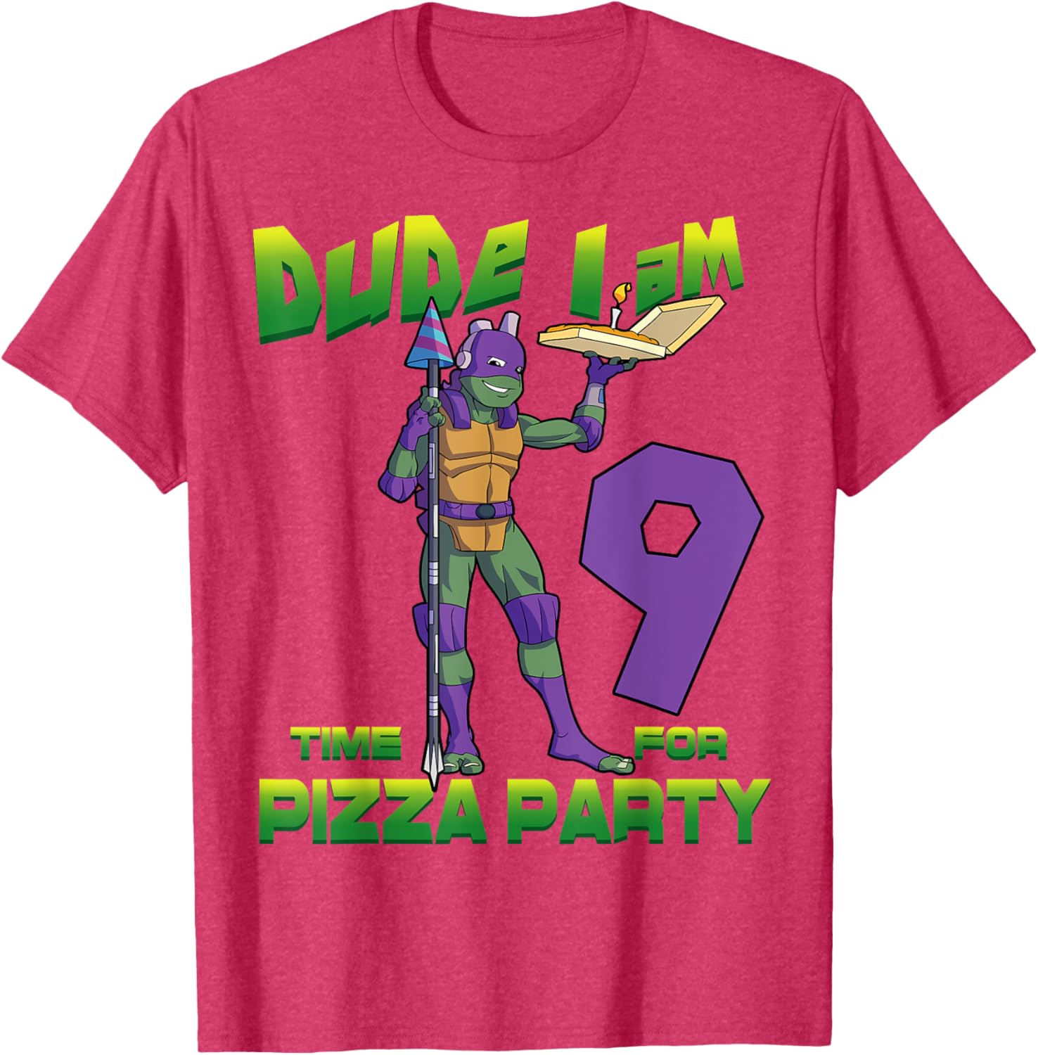 TMNT Birthday T-Shirt for Kids - Dude I am 9 Years Old Donnie Style - 11