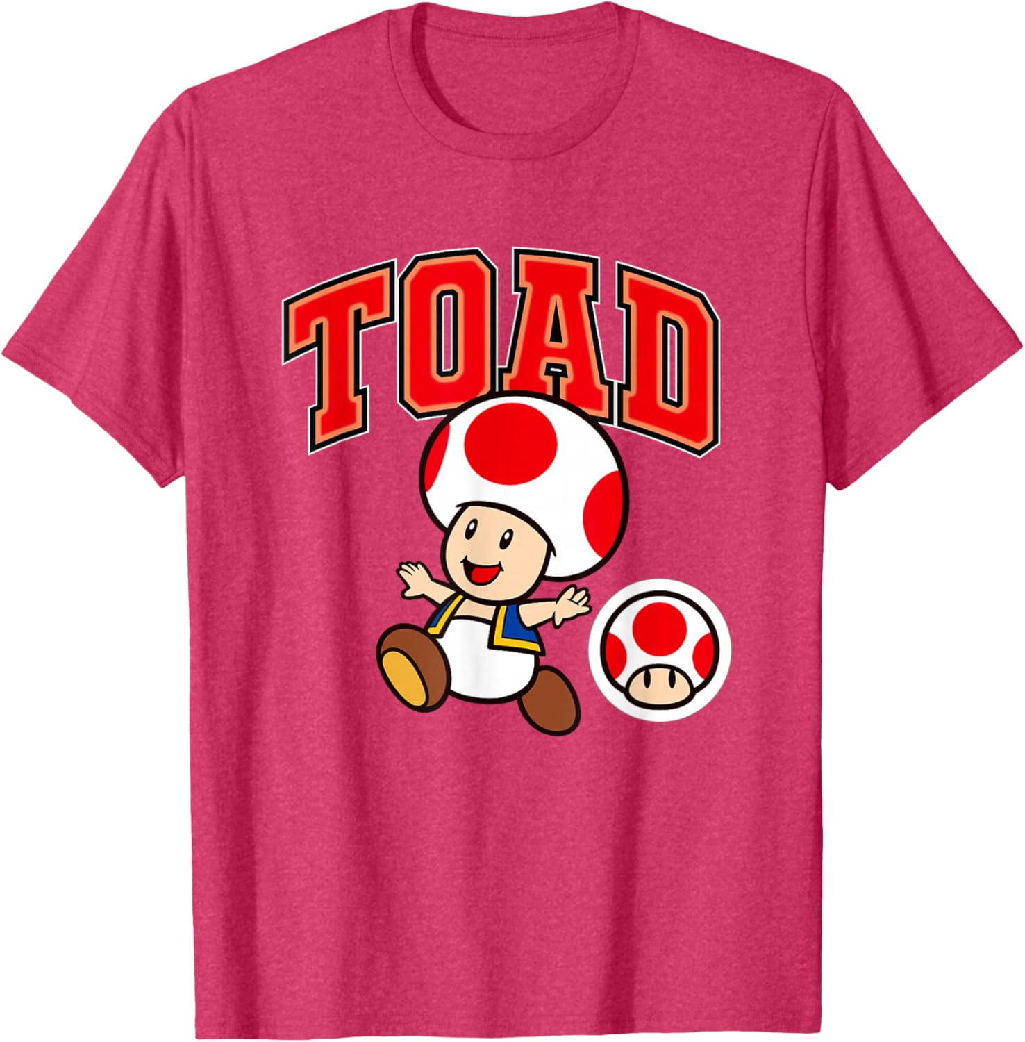 Super Mario Toad Collegiate Style T-Shirt for Fun Gaming Fashion - 1