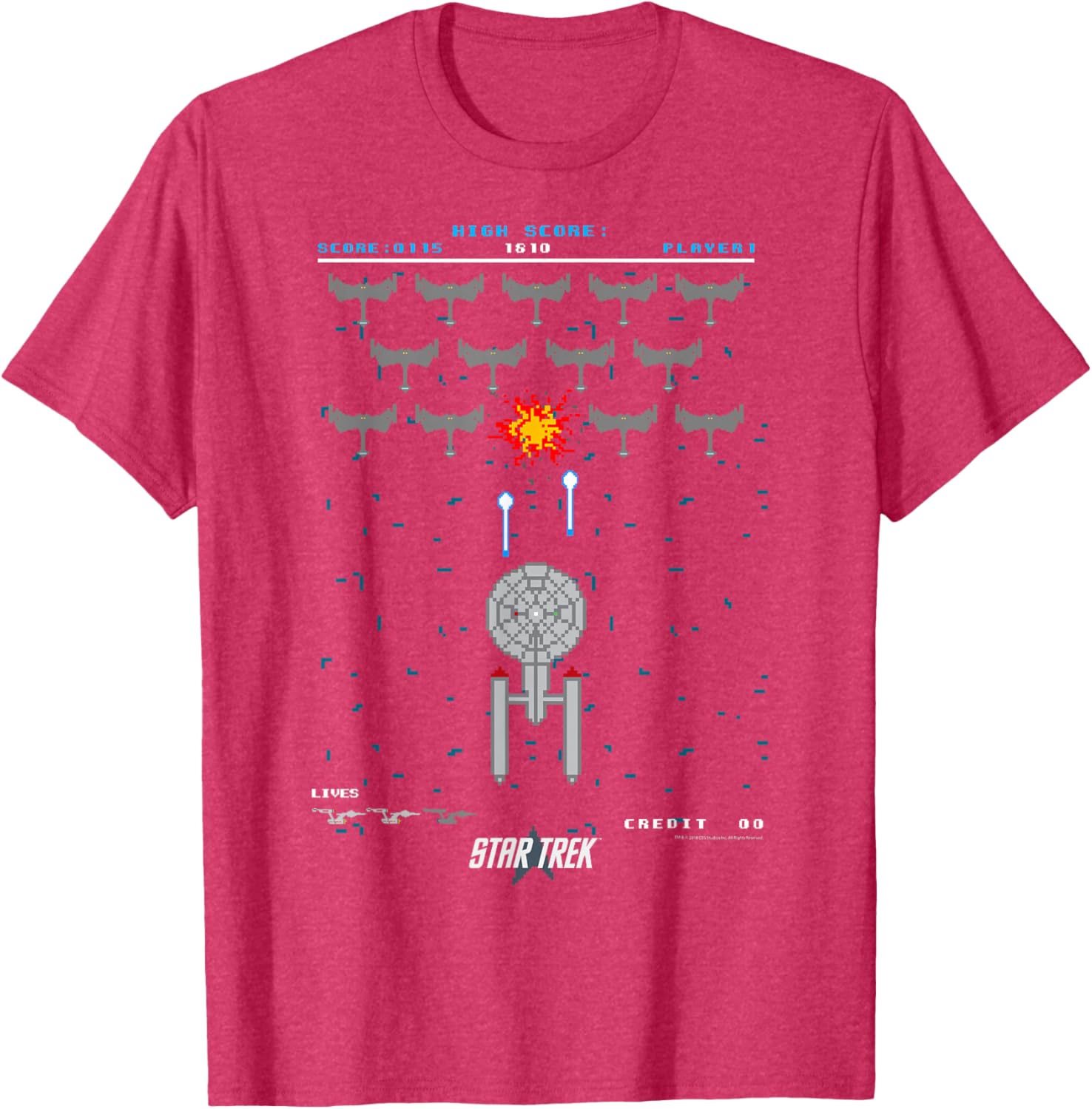 Star Trek Original Series Pixel Space Battle T-Shirt for Fans - 9