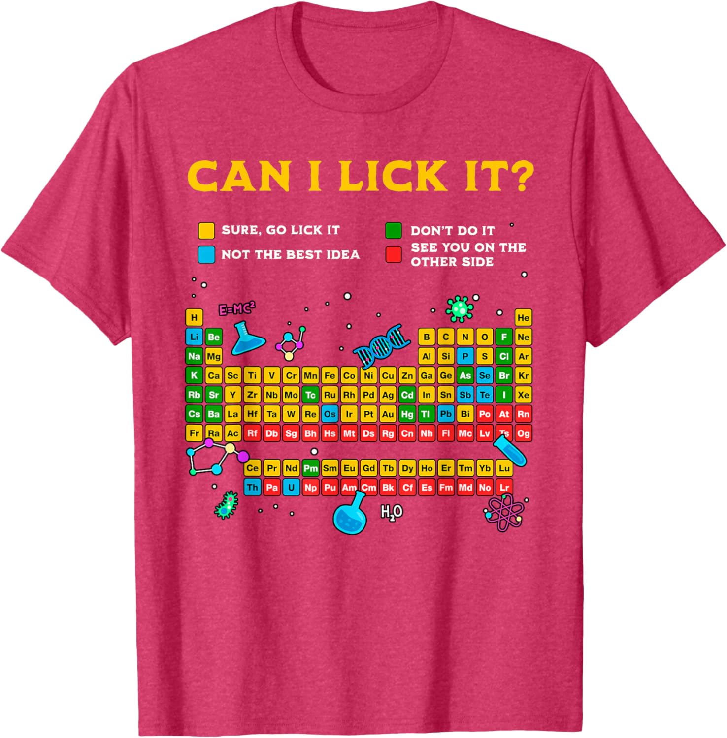 Funny Can I Lick It Periodic Table T-Shirt for Science Teachers and Students - 1