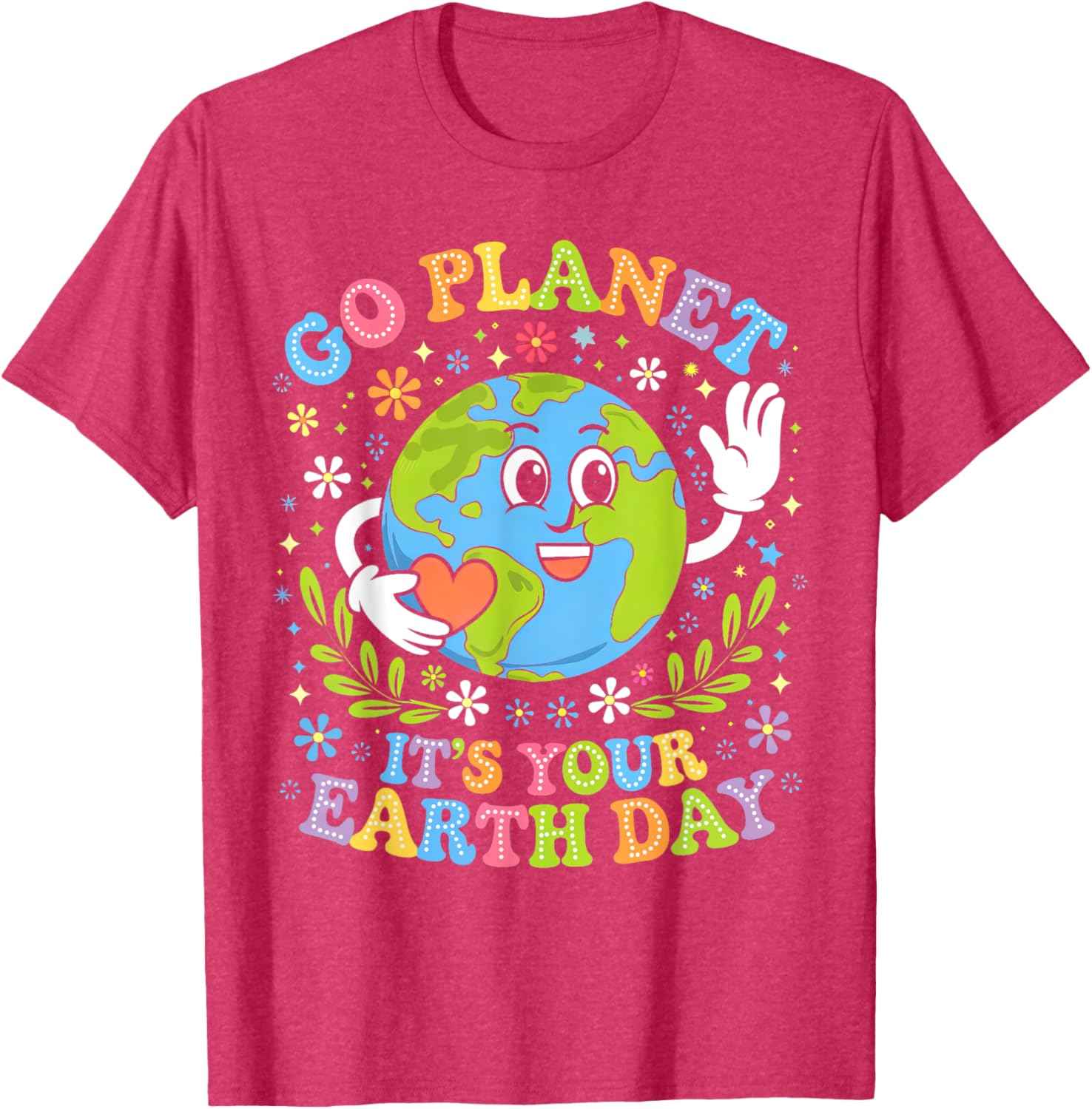 Groovy Go Planet Earth Day 2025 Teacher Kids T-Shirt for Fun Learning - 18