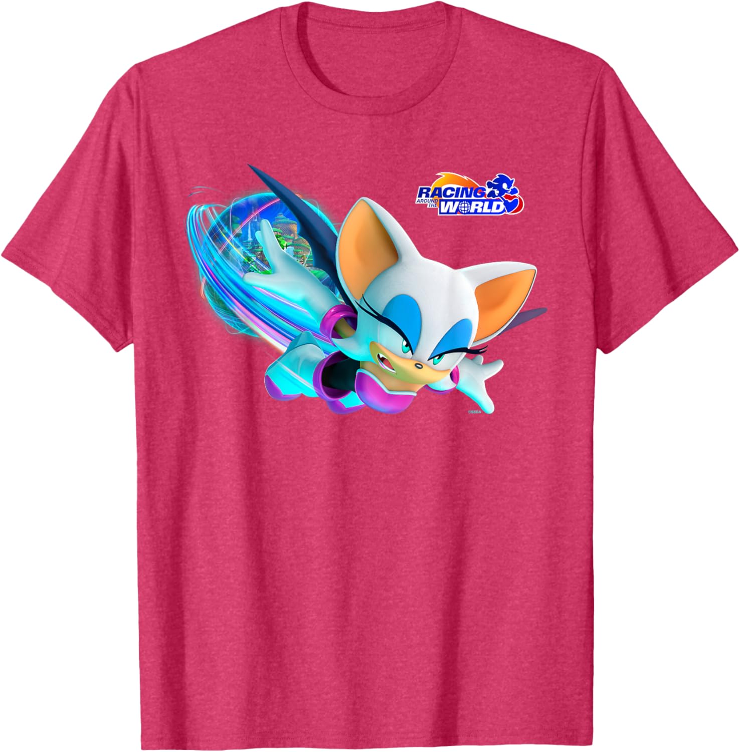 Sonic the Hedgehog Racing Around the World Rouge T-Shirt for Fans - 18