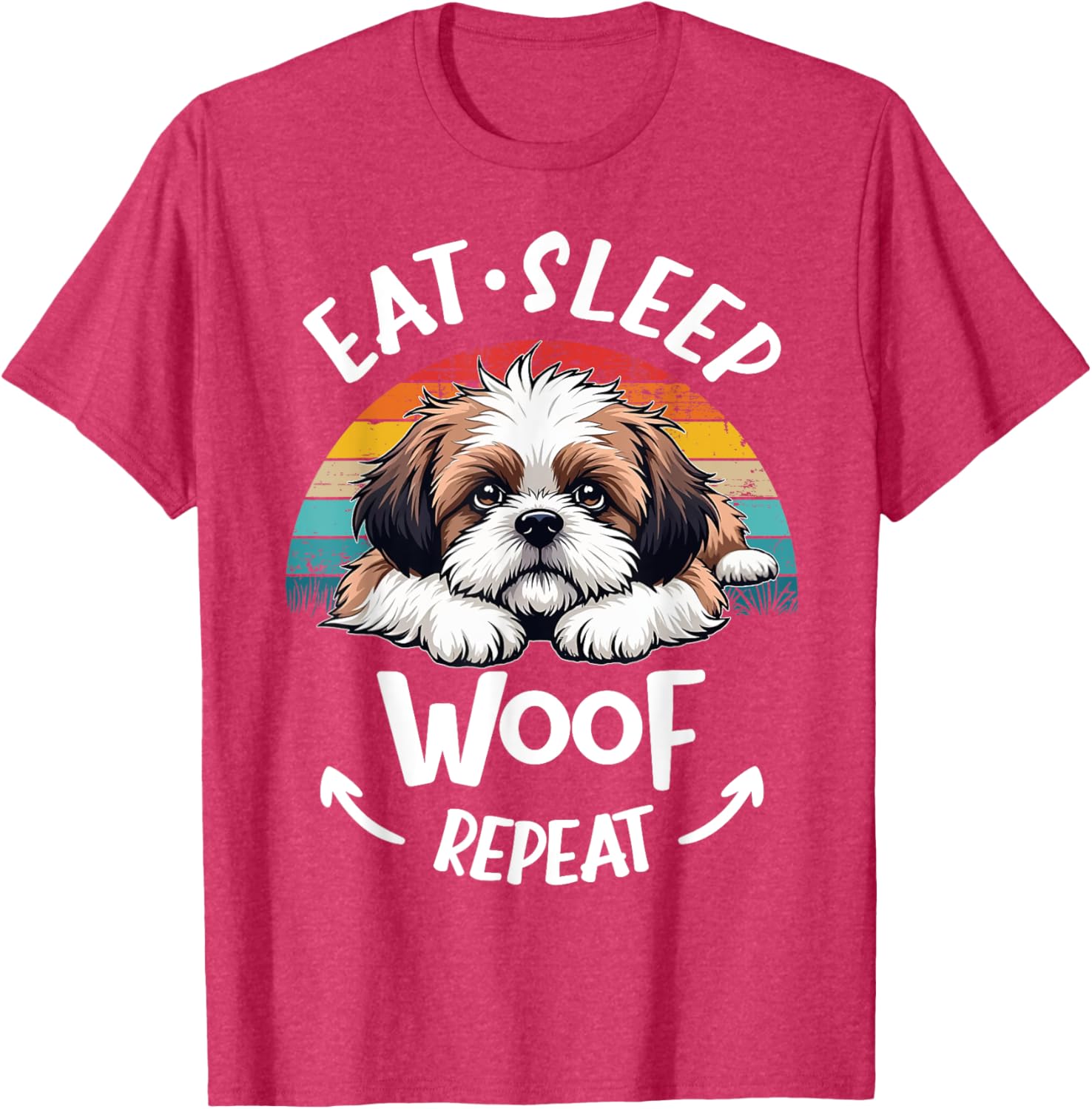 Shih Tzu Eat Sleep Repeat Fun T-Shirt for Men and Women - 12