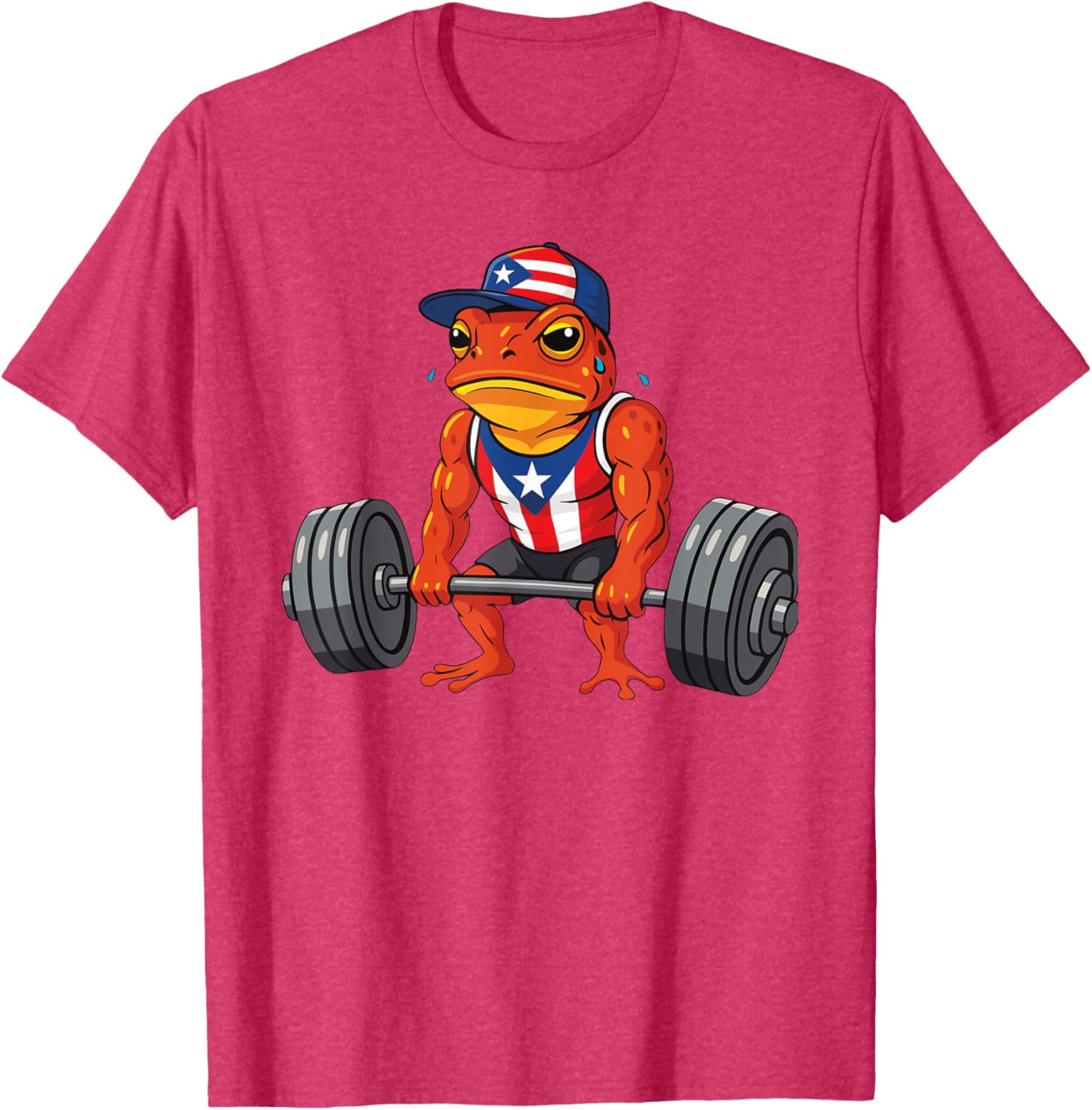 Taino Coqui Frog Gym Training T-Shirt with Puerto Rico Flag Design - 1