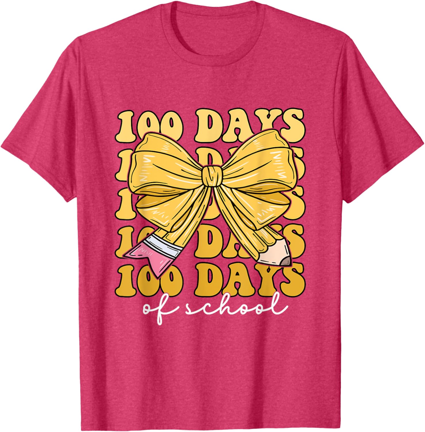 100 Days of School Coquette Bow T-Shirt for Girls Fun and Stylish - 12