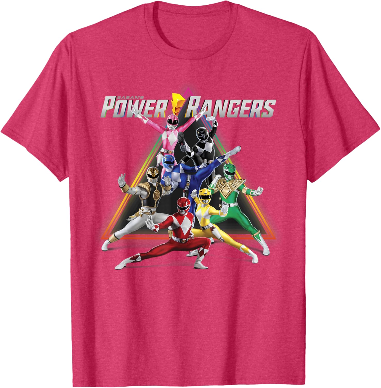Power Rangers Rainbow Pyramid Retro T-Shirt for Fans and Collectors - 10