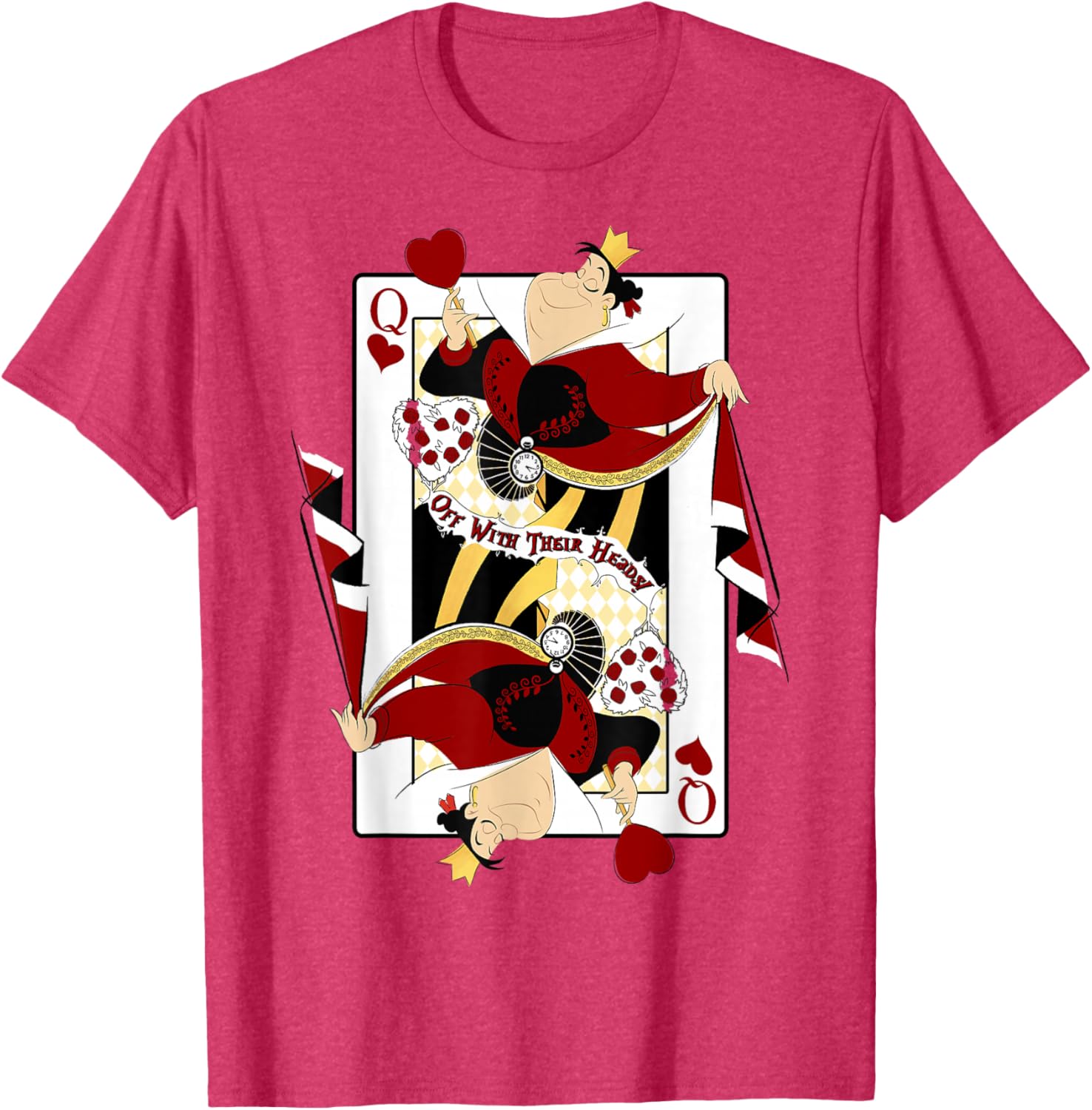 Queen of Hearts Playing Card T-Shirt for Disney Alice in Wonderland Fans - 3