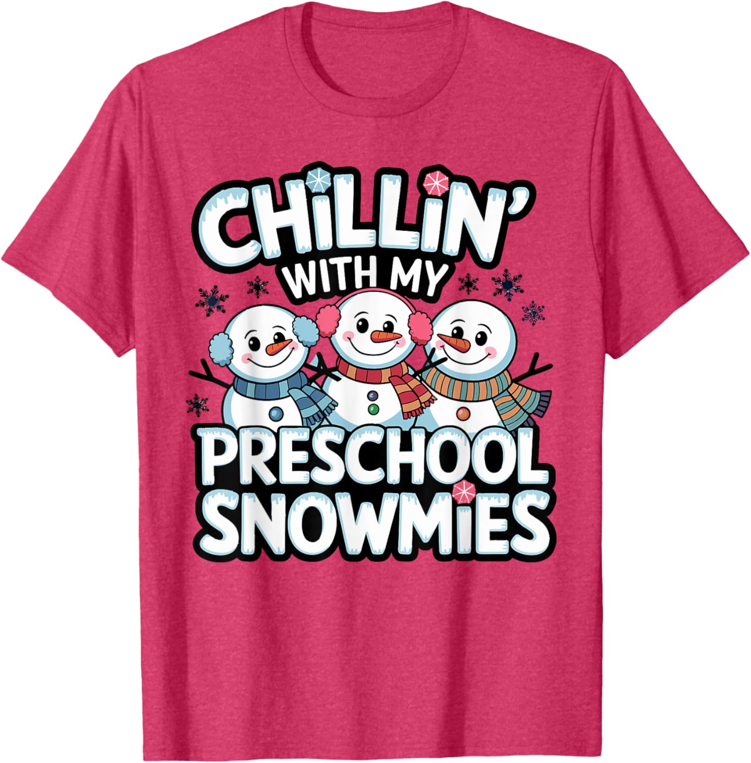Chillin with My Snowmie Kid Winter T-Shirt for Teachers and Students - 4