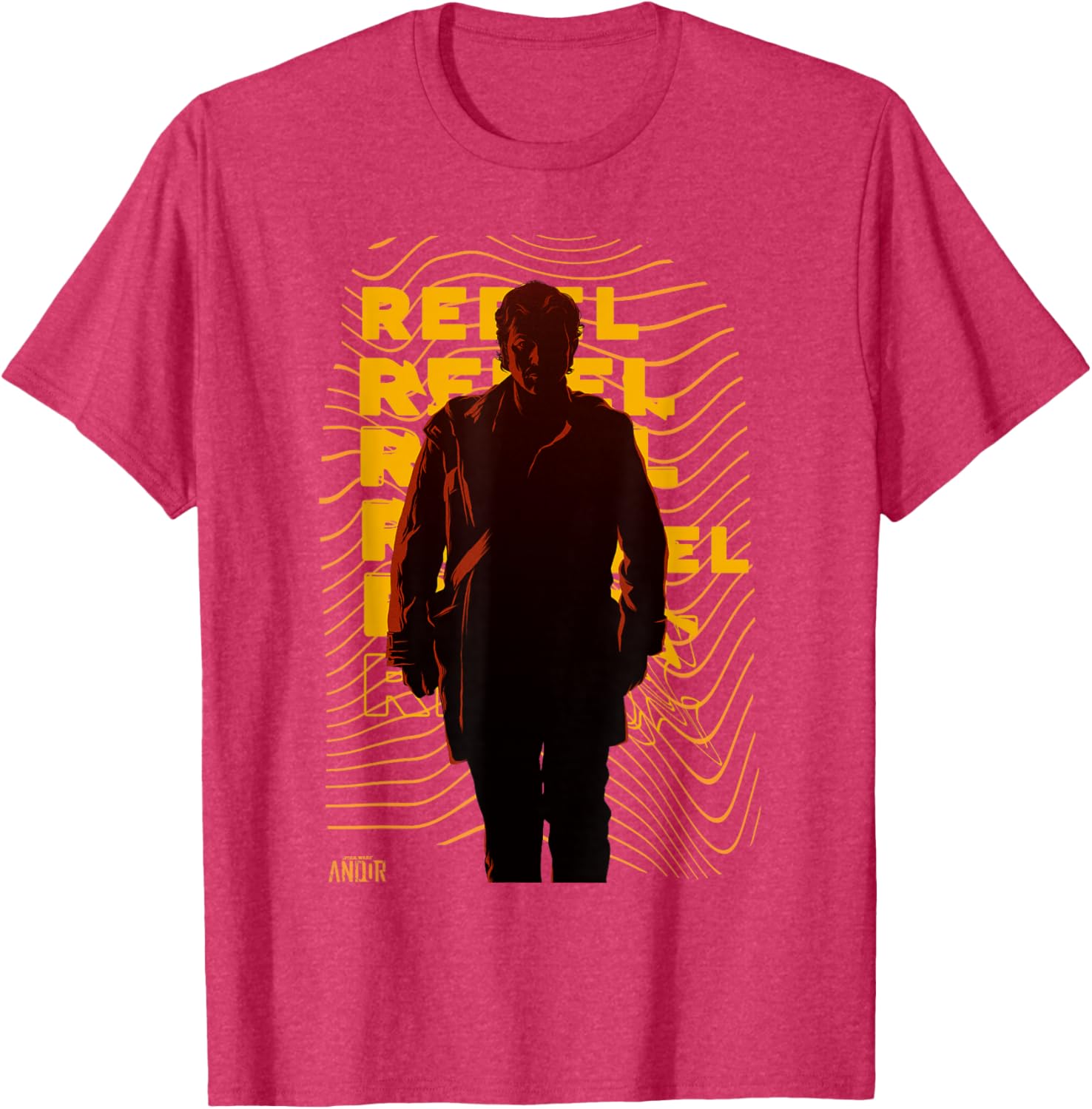 Vintage Star Wars Andor Rebel Silhouette Distressed T-Shirt for Fans - 6