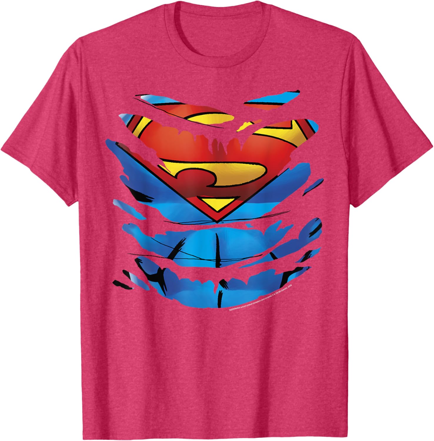 Superman Costume Rip Through T-Shirt for Fans of DC Comics Apparel - 4