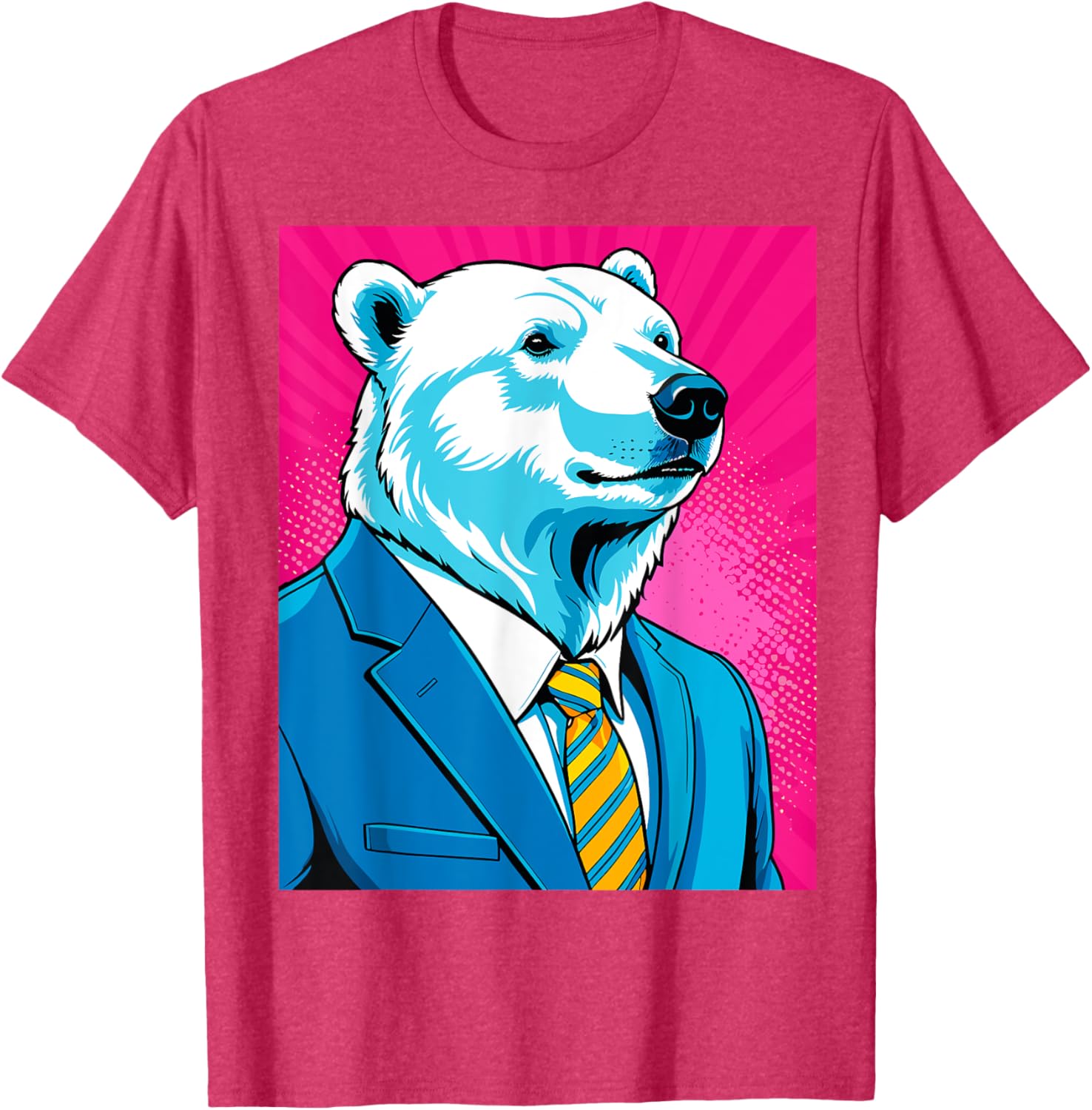 Pop Art Polar Bear in Suit T-Shirt for Fun and Unique Fashion - 12