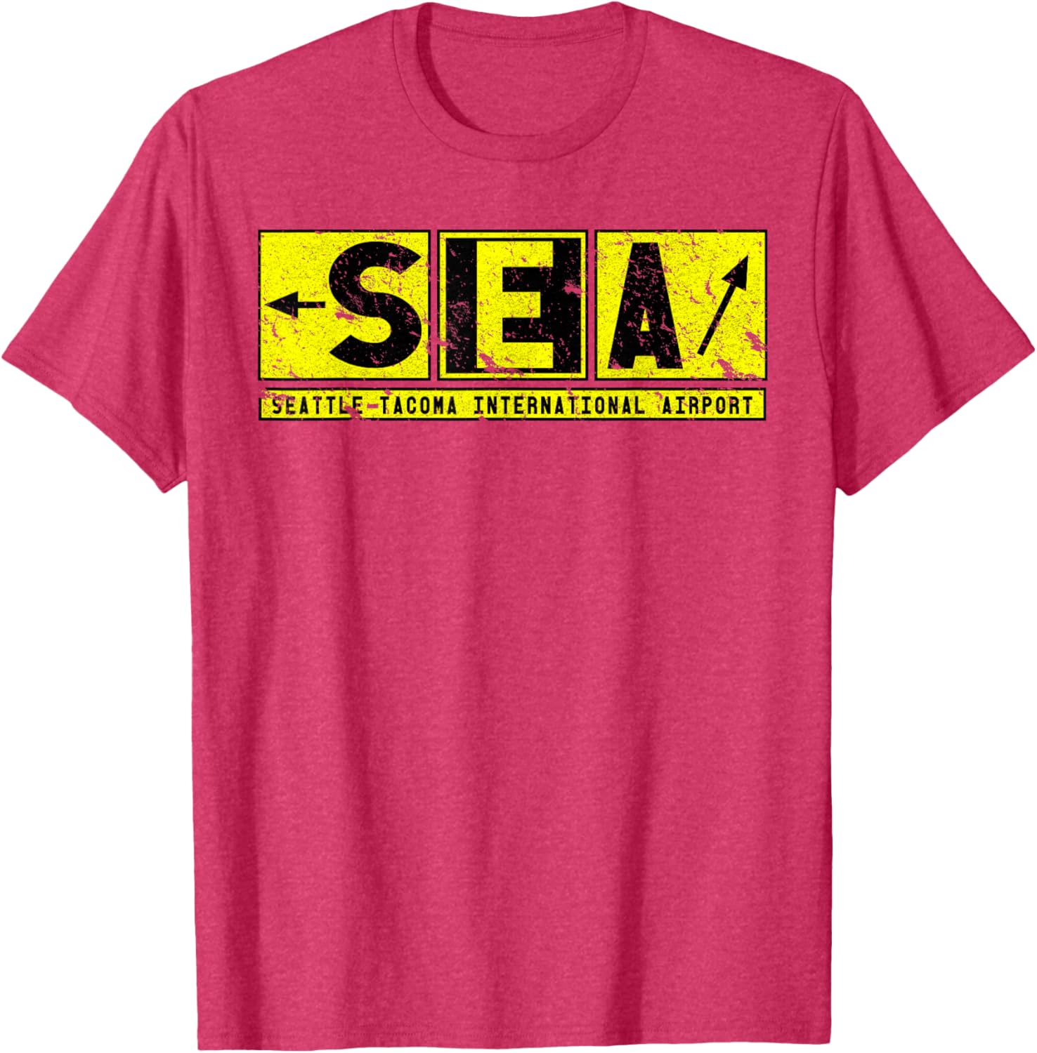 Vintage SEA Seattle Tacoma Airport Taxiway Sign Pilot T-Shirt - 14