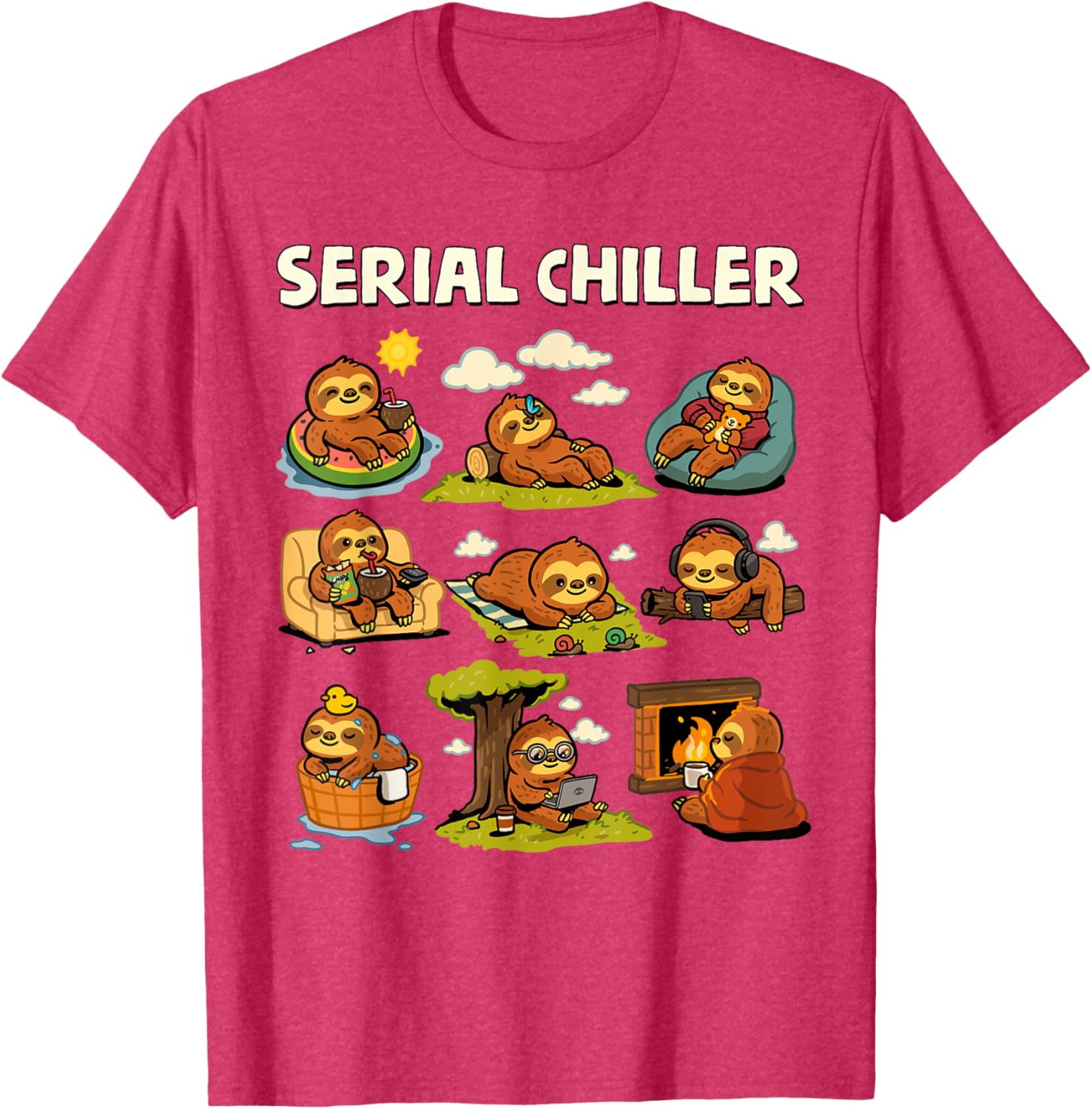 Serial Sloth Chiller T-Shirt for Relaxed Retirement and Lazy Days - 23