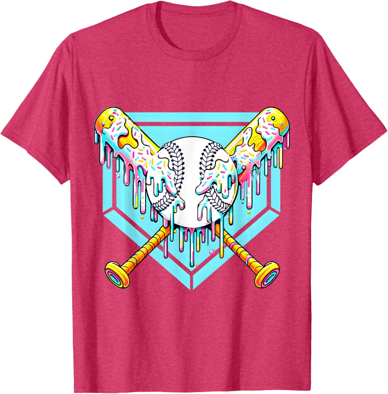 Youth Baseball Drip Ice Cream T-Shirt Fun Apparel for Young Athletes - 26