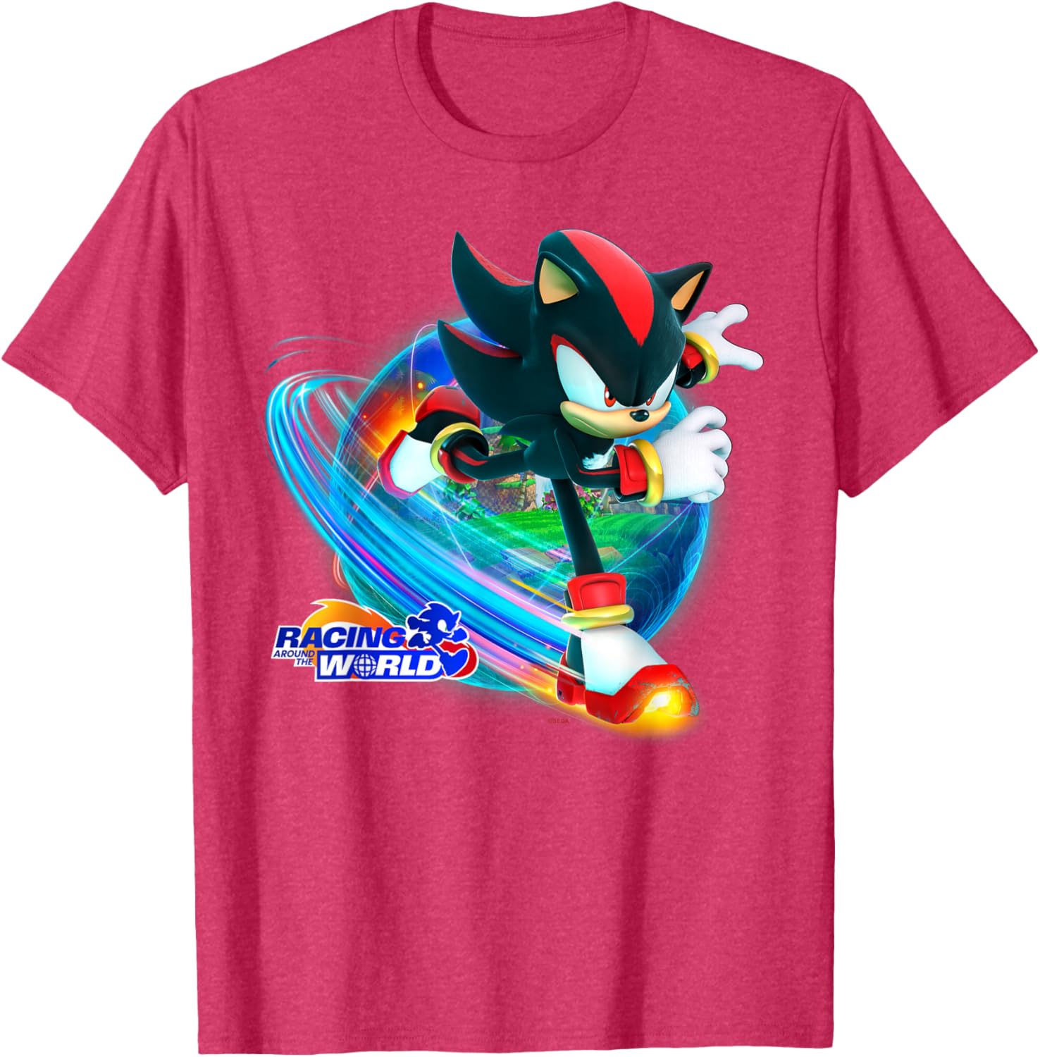 Sonic the Hedgehog Racing Around the World Shadow T-Shirt for Fans - 11