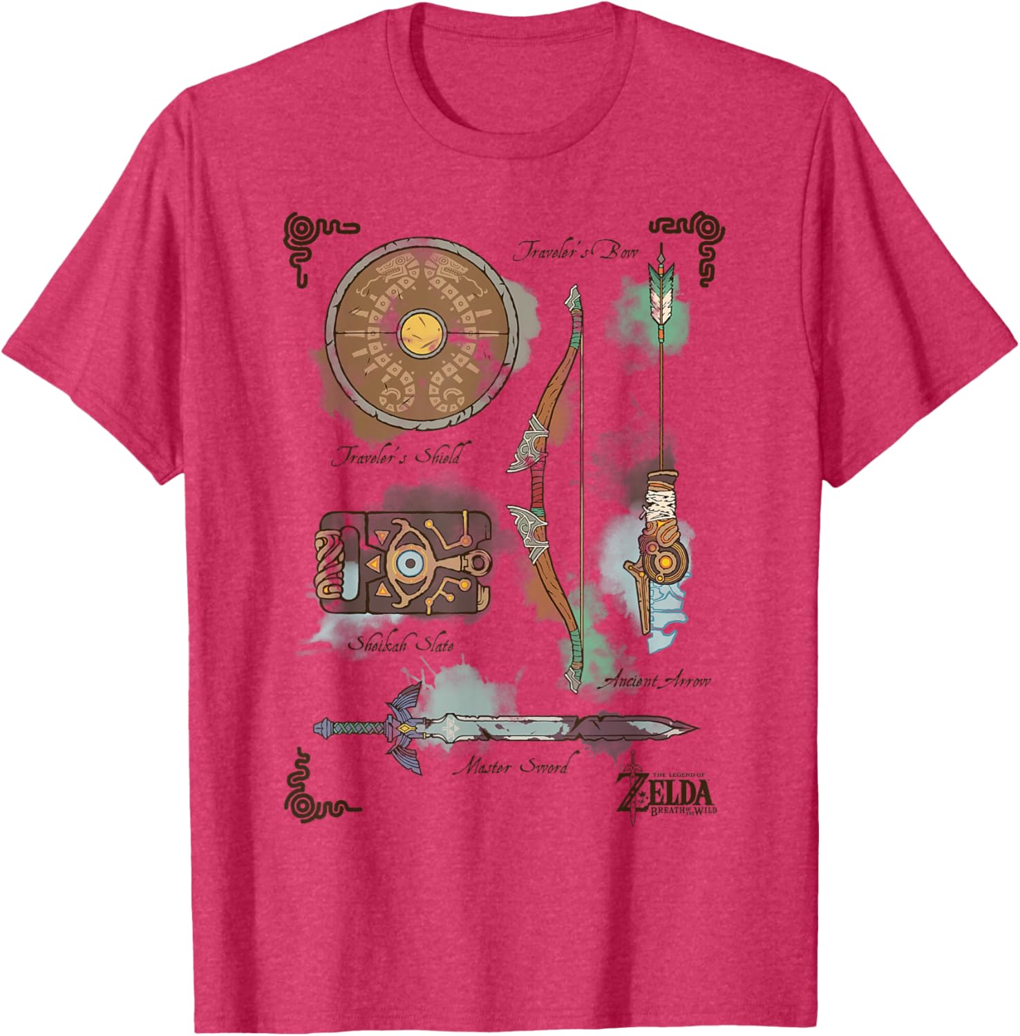 Zelda Breath of the Wild Link Inventory Graphic T-Shirt for Fans - 1