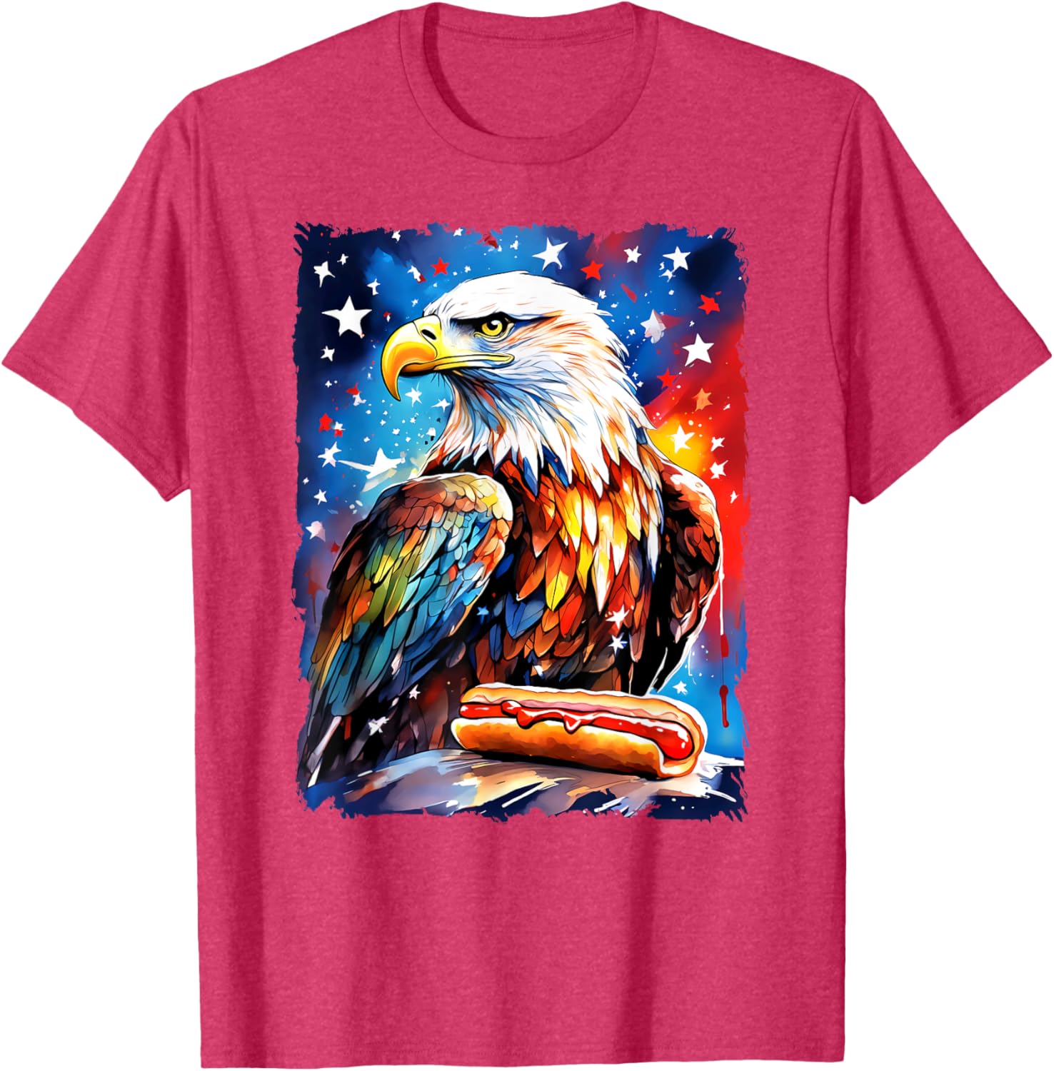 Patriotic 4th of July T-Shirt with Hotdog and Eagle Design for All Ages - 29