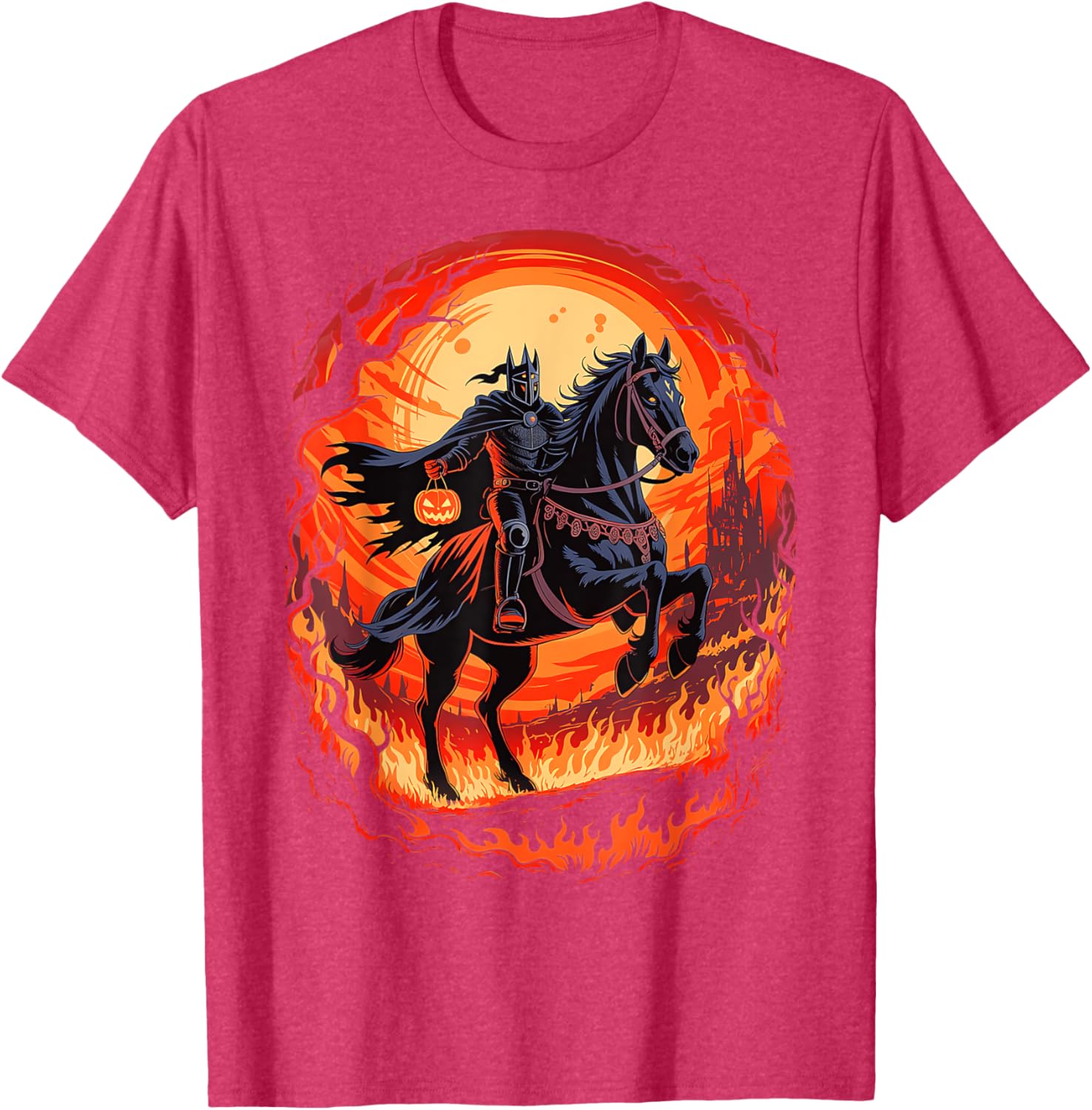 Spooky Pumpkin Headless Horseman Halloween T-Shirt for All Ages - 7