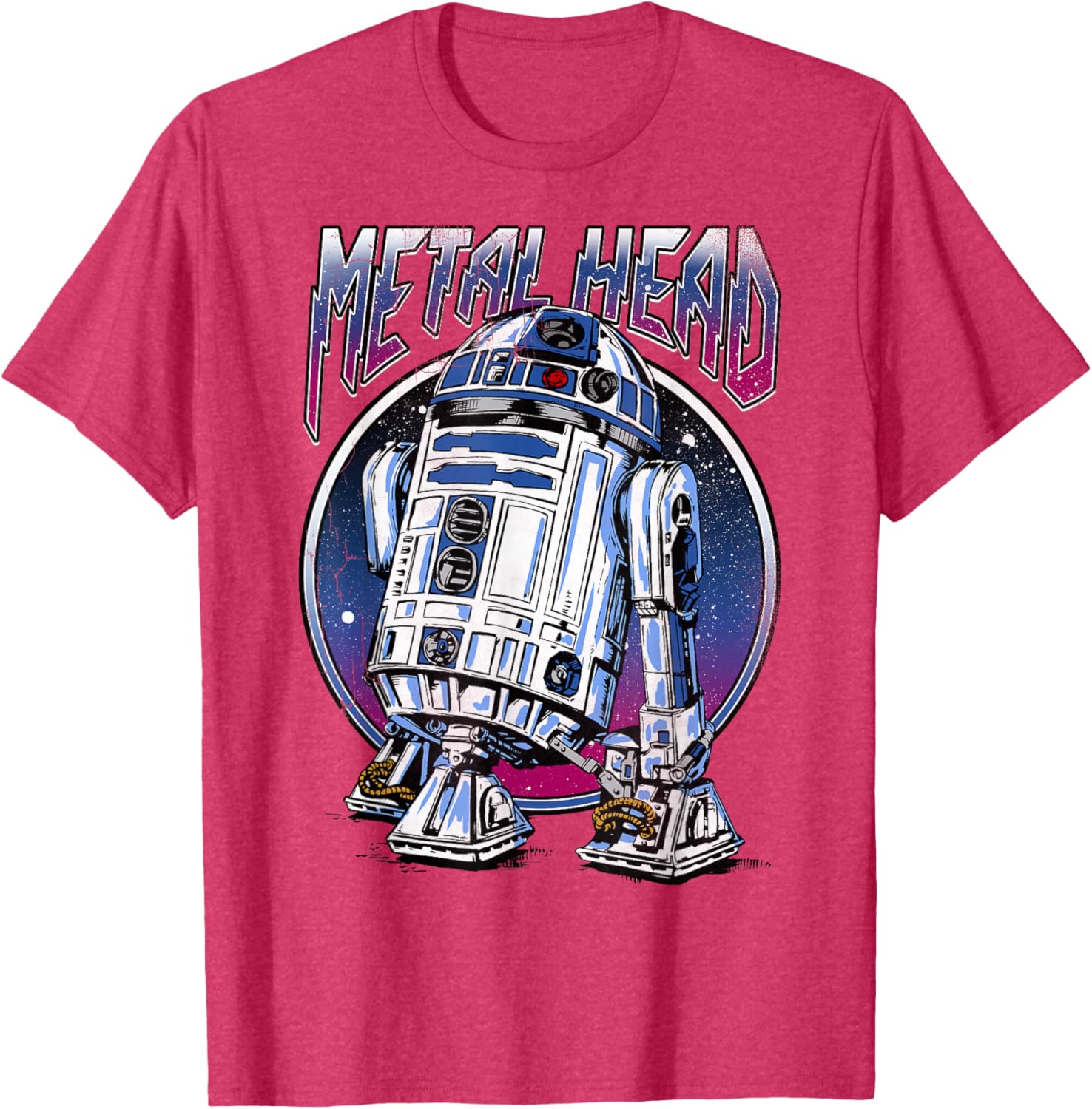Vintage Star Wars R2D2 Metal Head T-Shirt for Disney Fans - 10