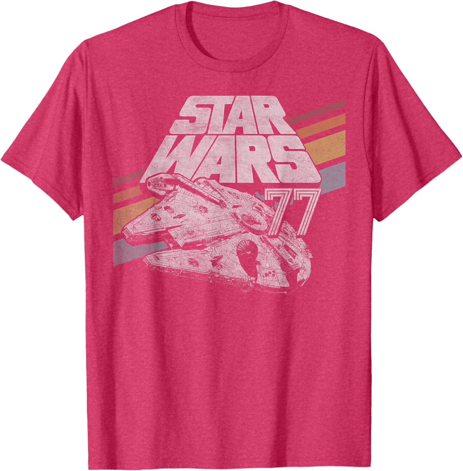 Retro Star Wars Millennium Falcon T-Shirt with Diagonal Stripes for Fans - 9