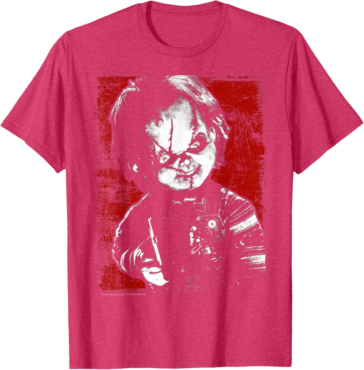 Child's Play Chucky Distressed Portrait T-Shirt for Fun Horror Fans - 2