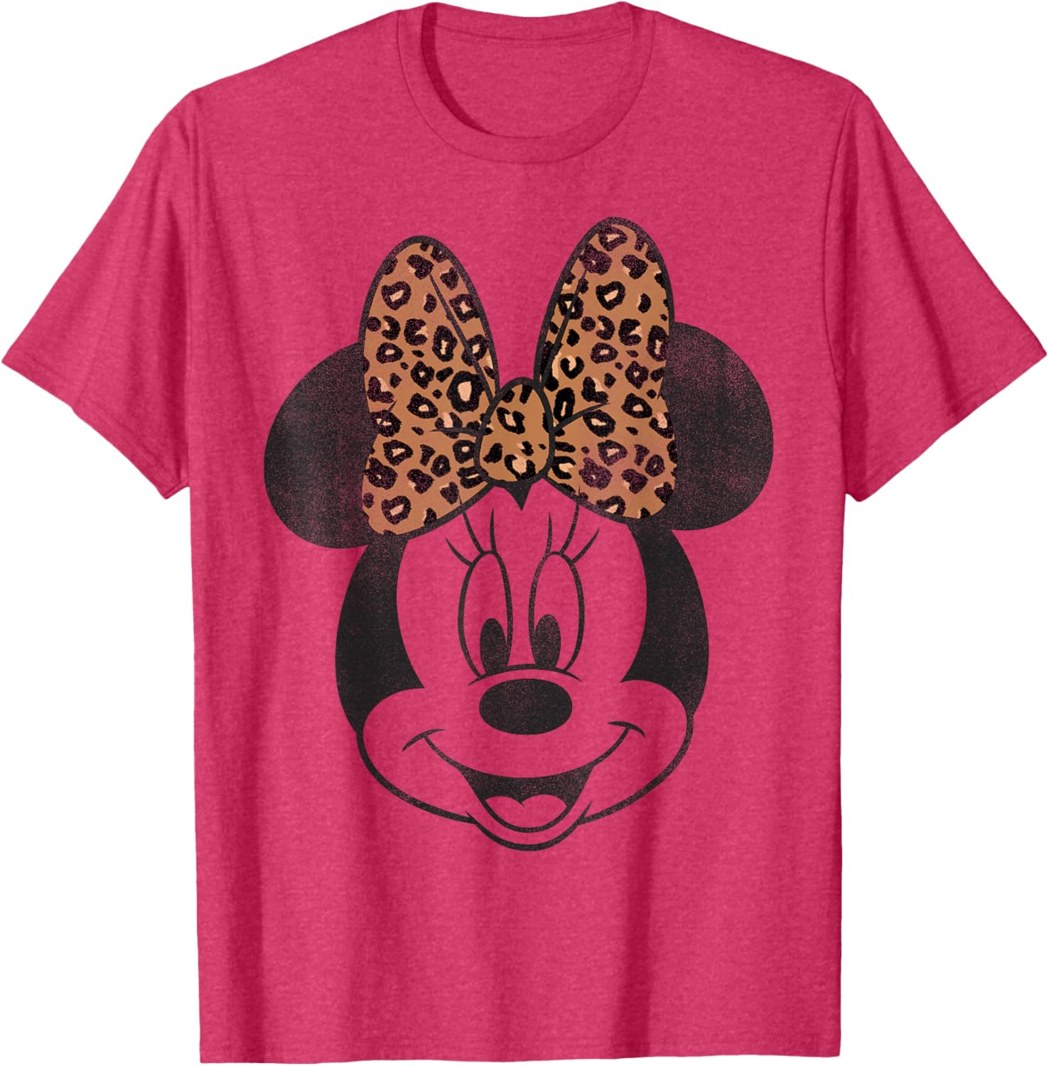 Vintage Disney Minnie Mouse Distressed Leopard Bow T-Shirt for Women - 2