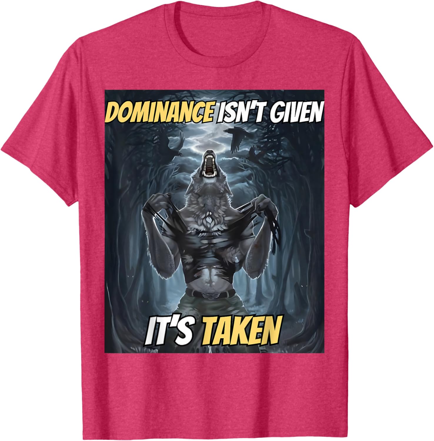 Y2K Alpha Wolf Meme T-Shirt - Dominance Isn't Given, It's Taken - 10
