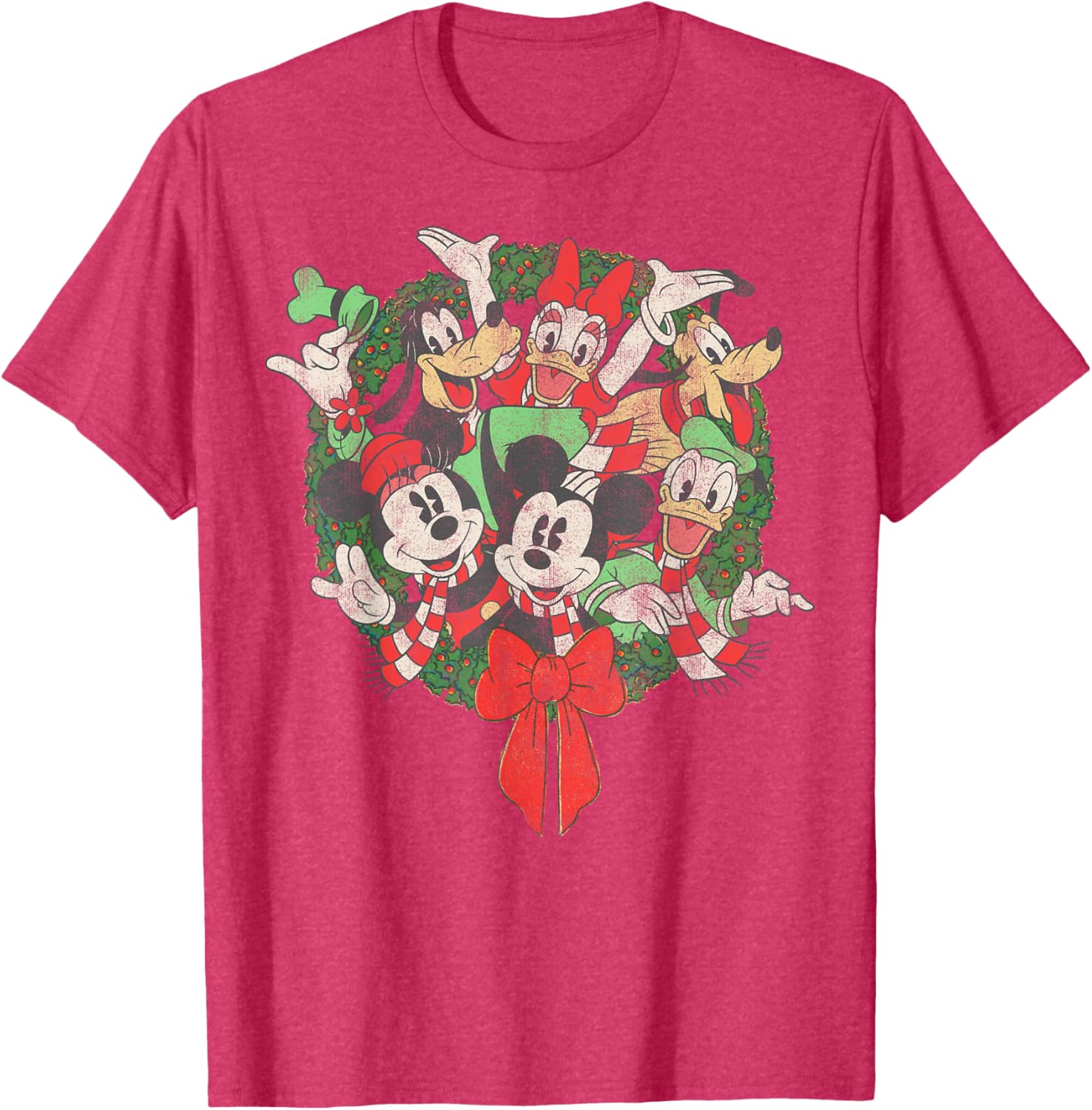 Disney Christmas Wreath T-Shirt for Festive Family Gatherings - 8