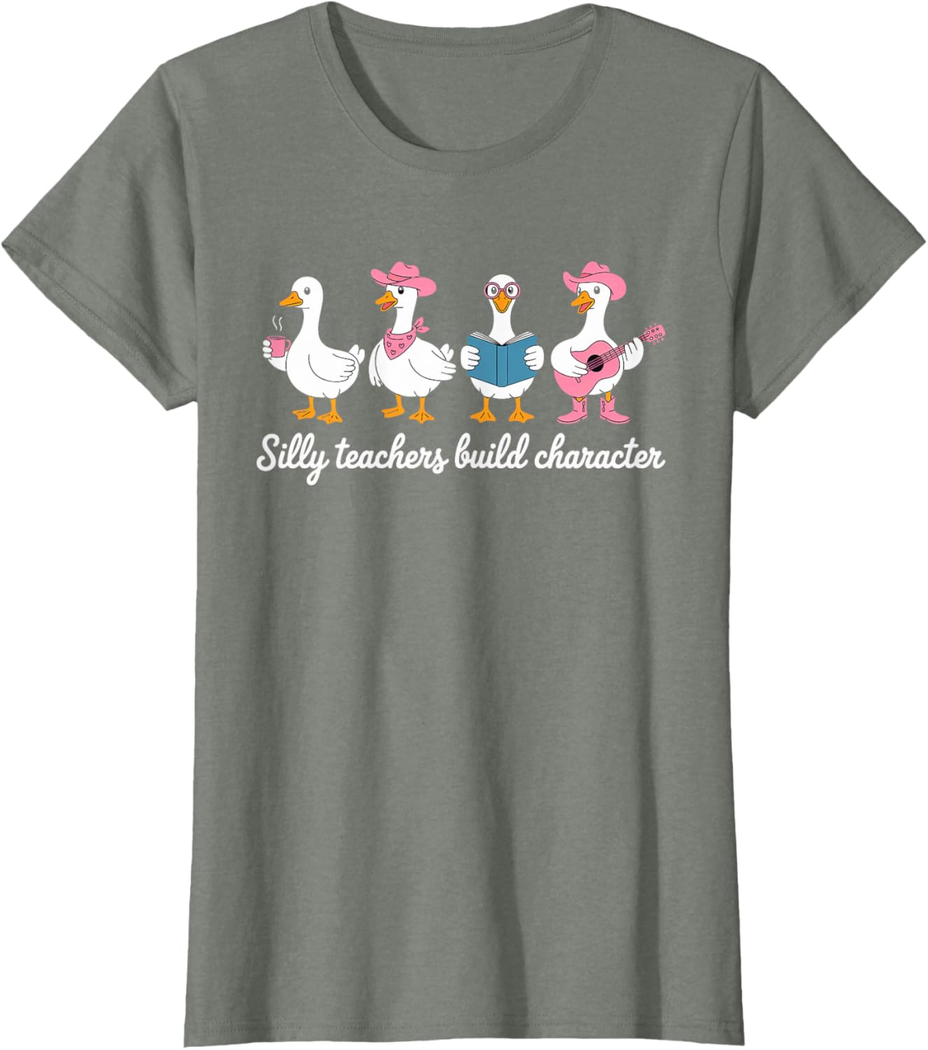 Funny Goose Back to School T-Shirt for Teachers - Silly Character Design - 6