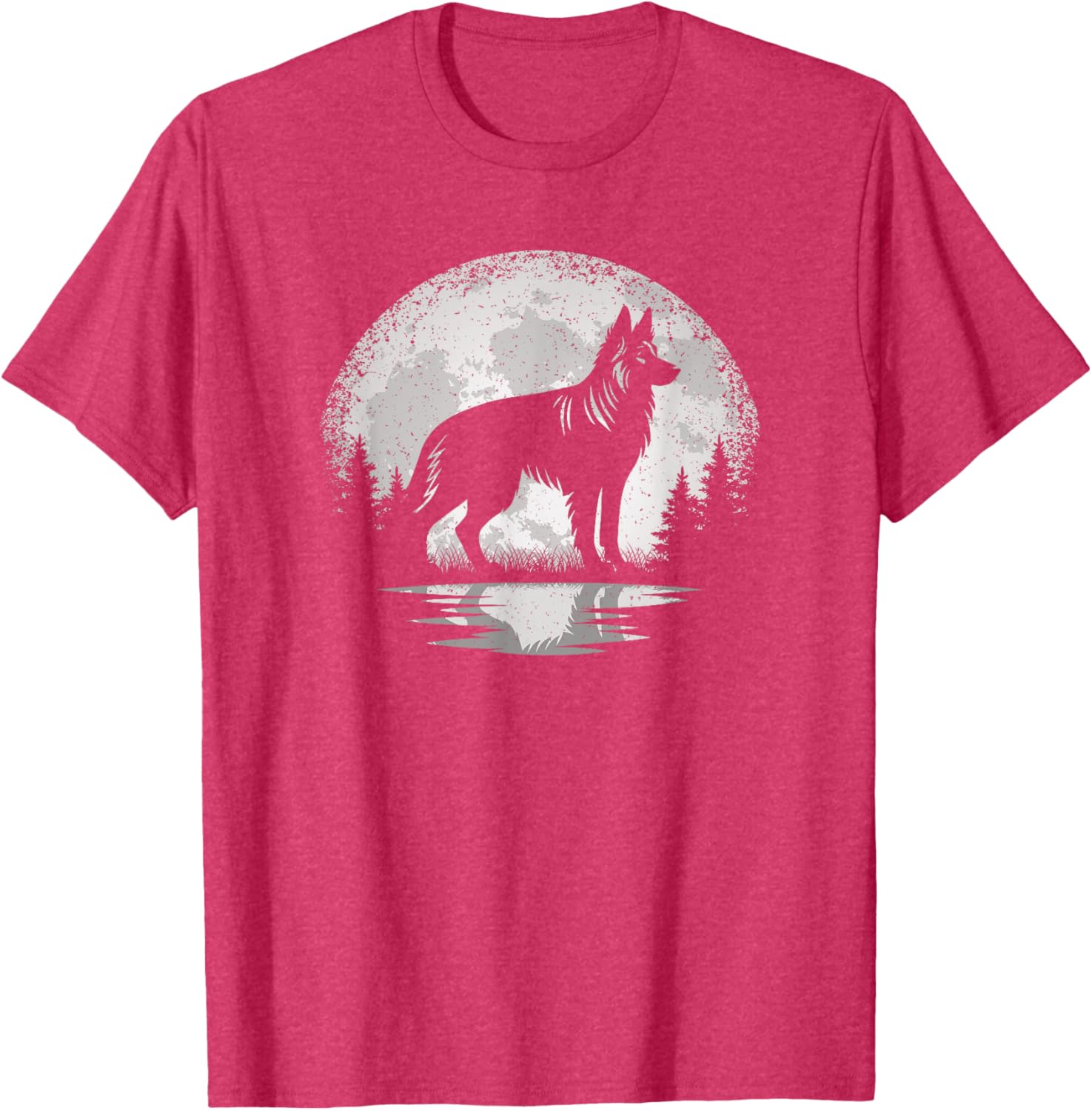 Vintage German Shepherd Moon T-Shirt for Dog Lovers - Unisex Style - 13