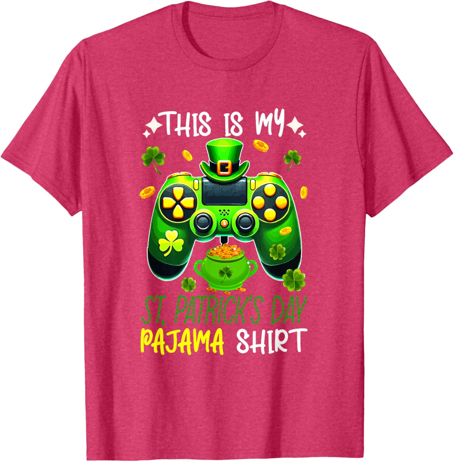 St. Patrick's Day Gamer T-Shirt - Fun Pyjama Shirt for Gaming Enthusiasts - 4