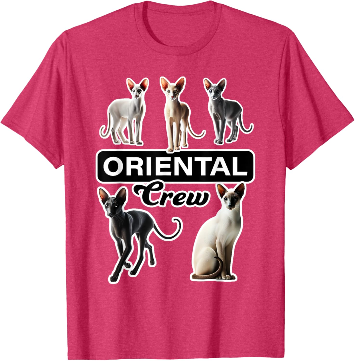 Oriental Cat Crew T-Shirt for Cat Lovers - Stylish and Comfortable Wear - 25