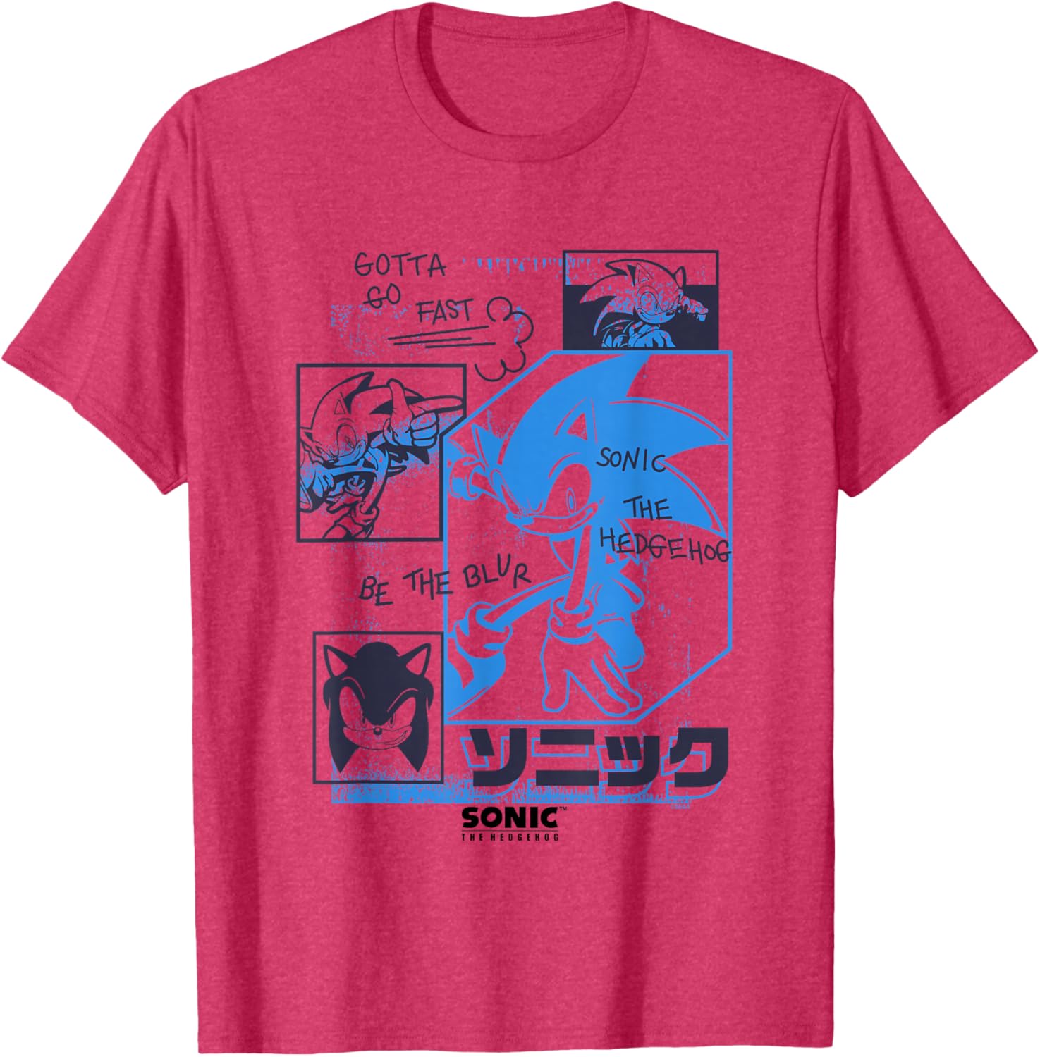 Sonic The Hedgehog Gotta Go Fast Vintage Sketch T-Shirt for Fans - 2