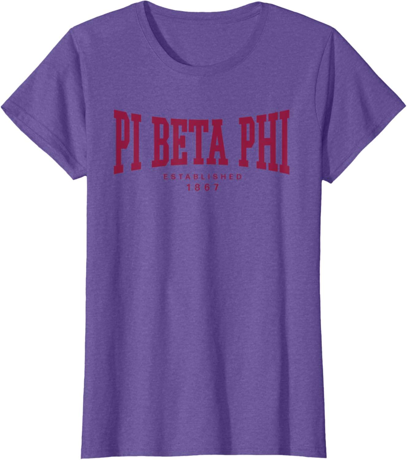 Pi Beta Phi Varsity Logo 1867 Wine T-Shirt for Comfortable Style - 6
