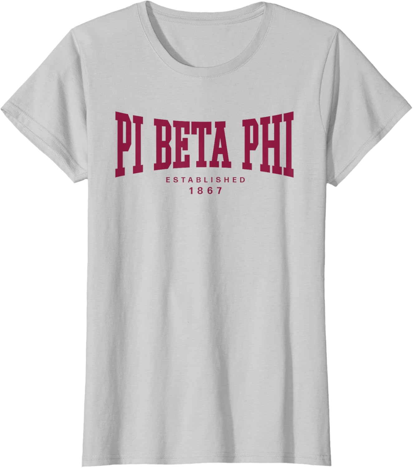 Pi Beta Phi Varsity Logo 1867 Wine T-Shirt for Comfortable Style - 2