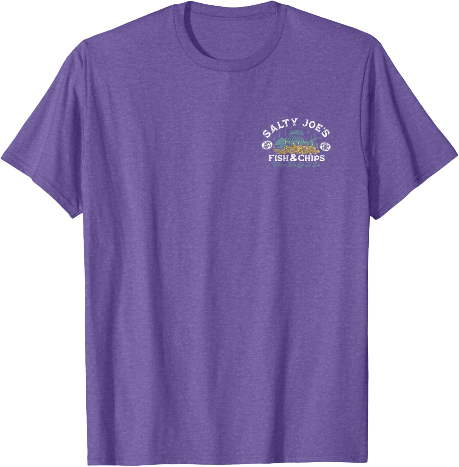 Salty Joe's Fish and Chips Logo Graphic T-Shirt for Casual Style Fans - 6