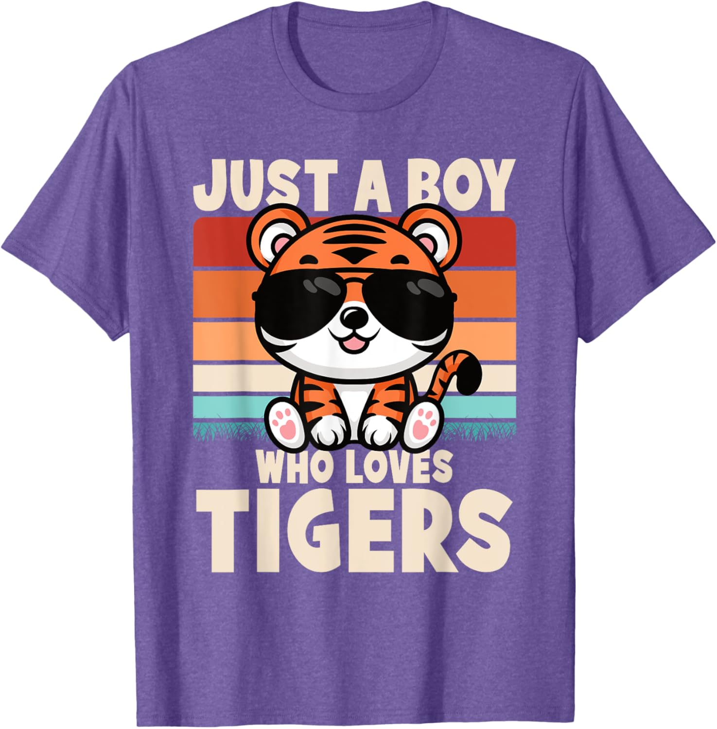 Retro Just A Boy Who Loves Tigers Kids T-Shirt for Wild Animal Fans - 7