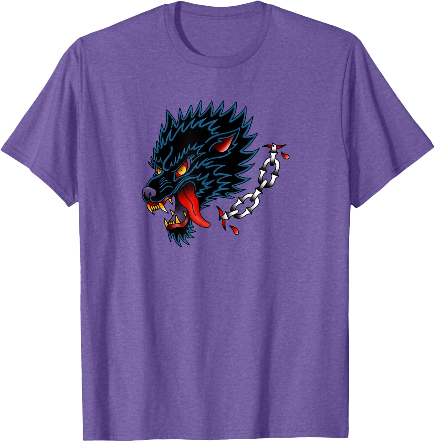 Old School Wolf Tattoo Design T-Shirt for Stylish Animal Lovers - 7